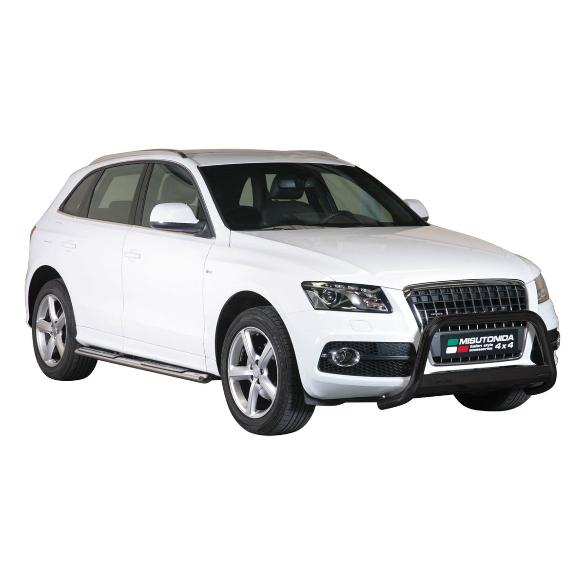 Bull Barra Frontal para Audi Q5 2008-2015 Negro Brillante Acero 1Pza