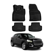 OMAC Alfombrillas De Coche para Audi Q2 2017-2025 Negro Goma TPE 4Pza