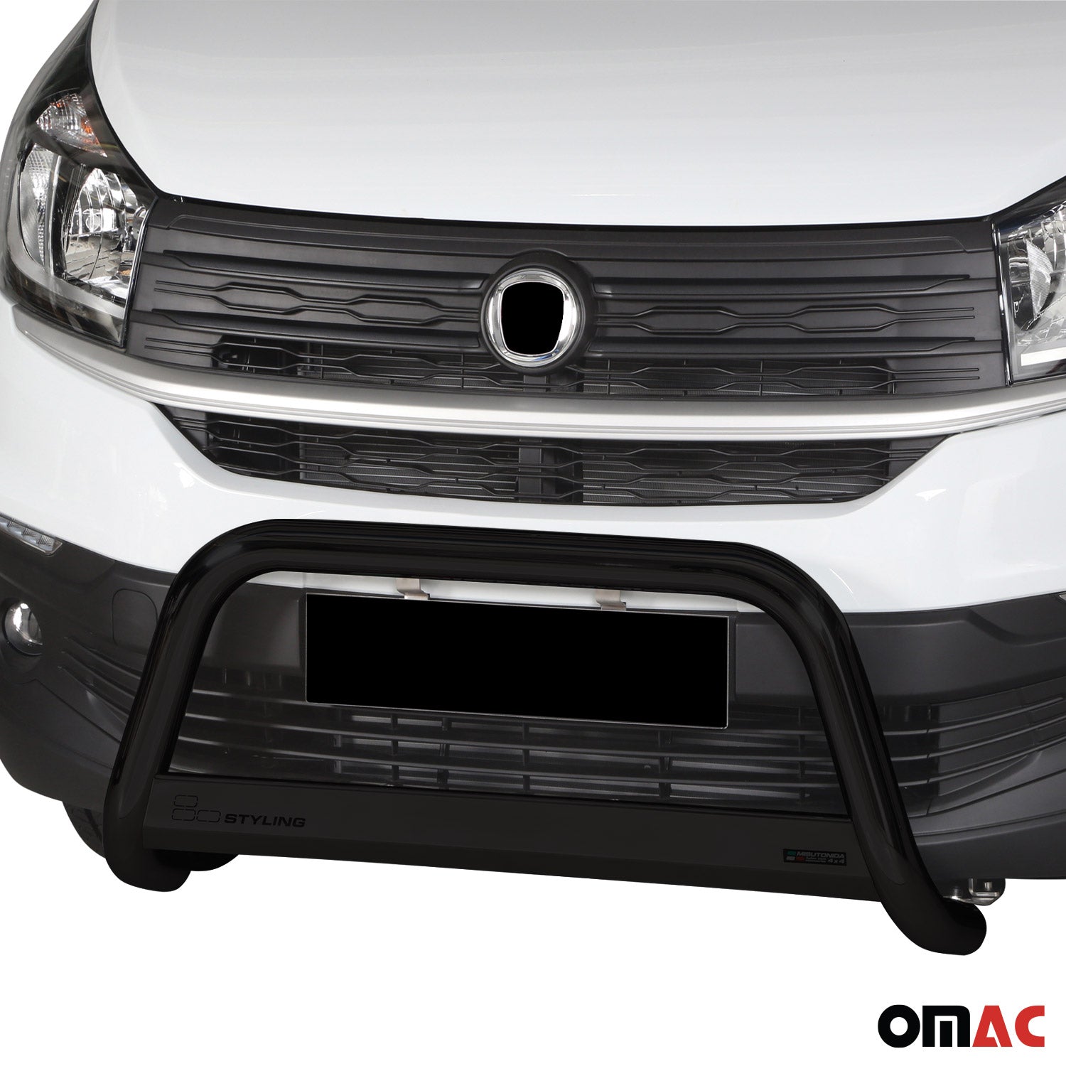 Bull Barra Frontal para Fiat Talento 2016-2021 Negro Brillante Acero