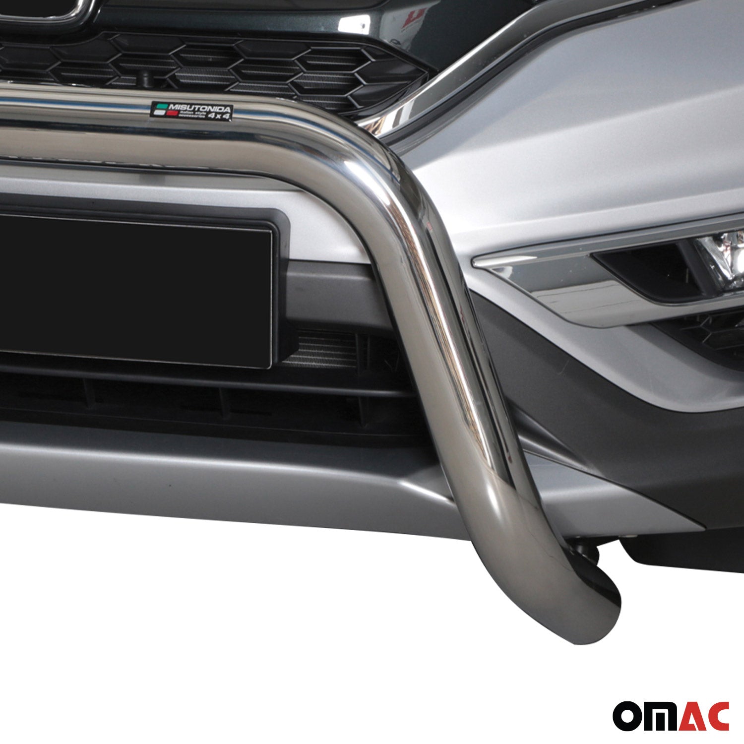 Bull Barra Frontal para Honda CR-V 2016-2018 Plata Brillante Acero