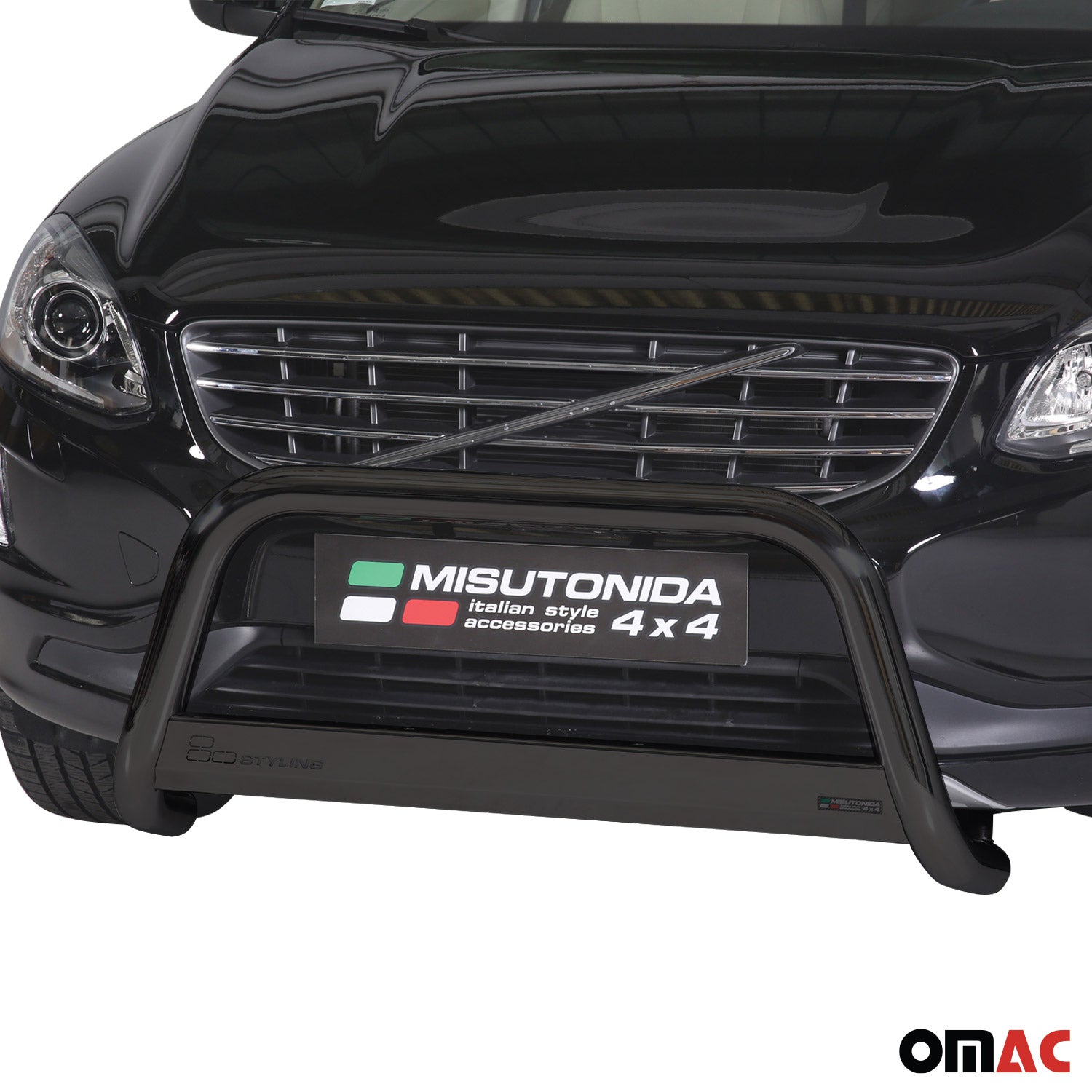 Bull Barra Frontal para Volvo XC60 2013-2017 Negro Brillante Acero 1Pza