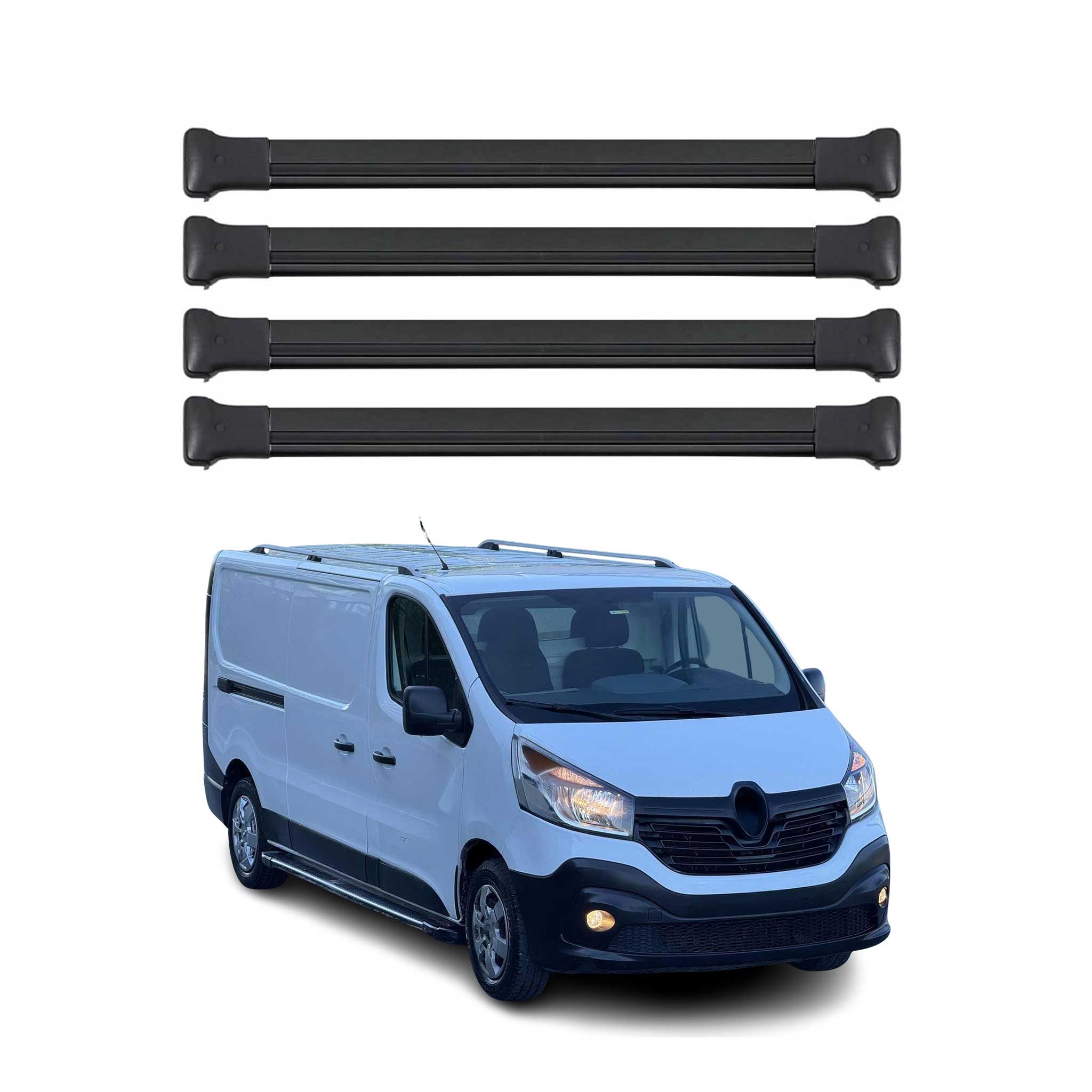 Barras de Techo Coche para Renault Trafic 2014-2025 Negro Aluminio 4Pza