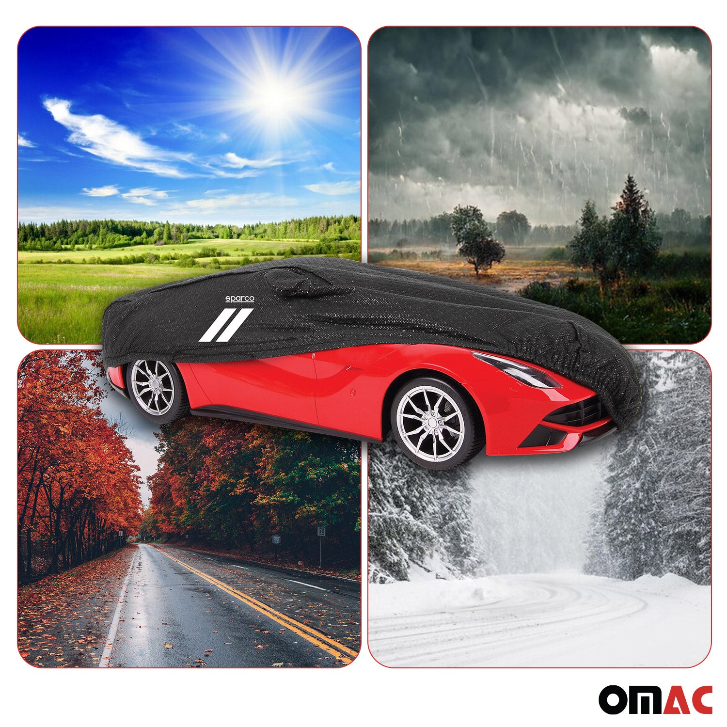 Sparco Fundas para coche Universal Negro XL 533*147*110cm