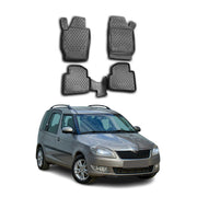 OMAC Alfombrillas De Coche para Skoda Roomster 2006-2015 Negro Goma TPE 4Pza