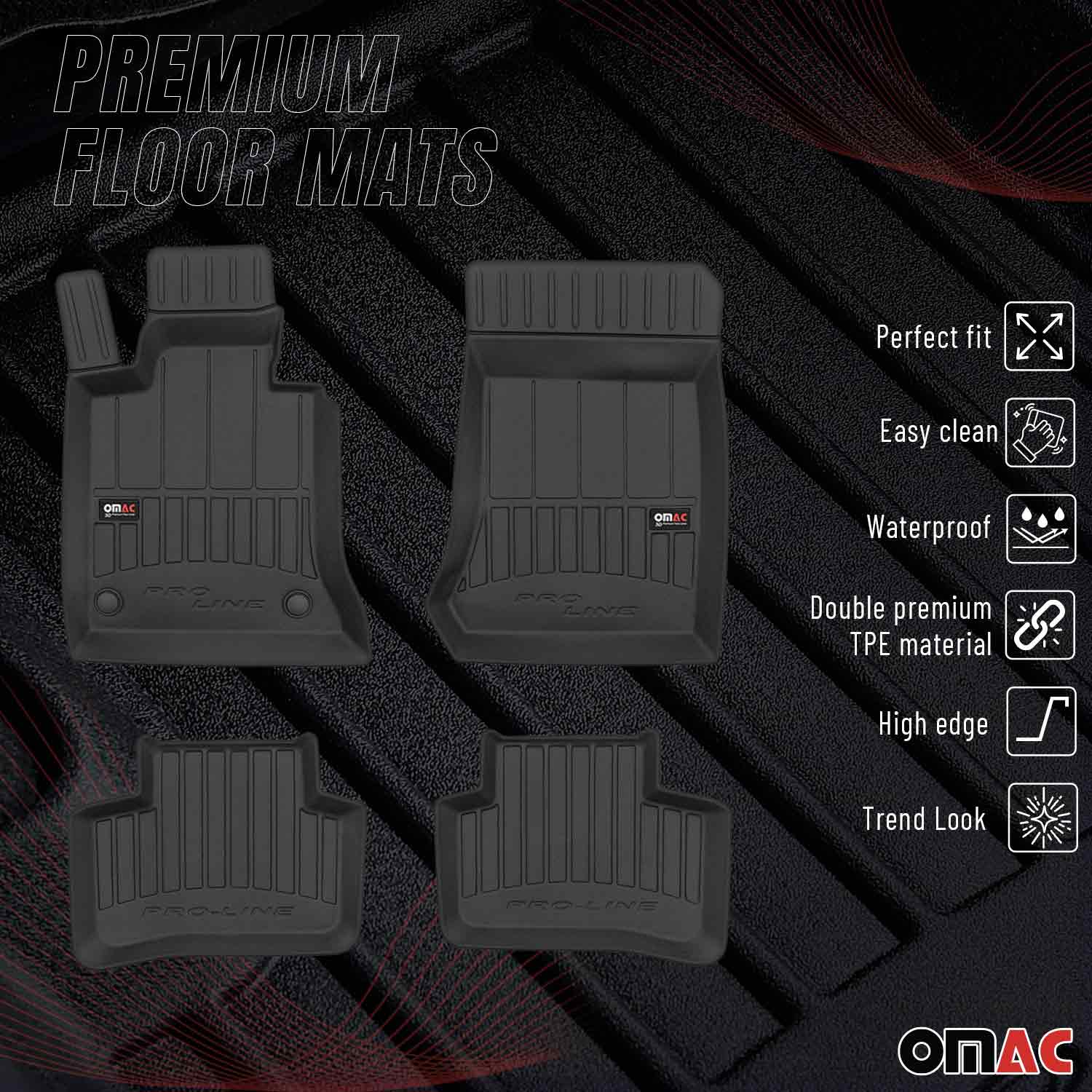 OMAC Premium Alfombrillas De Coche para Mercedes GLK Class X204 2008-15 Goma 4x
