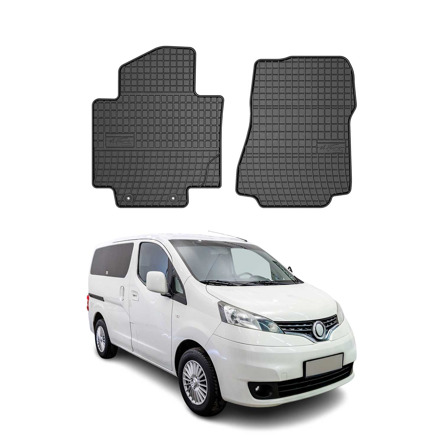 OMAC Alfombrillas De Coche para Nissan NV200 2009-2021 Negro Goma 2Pza