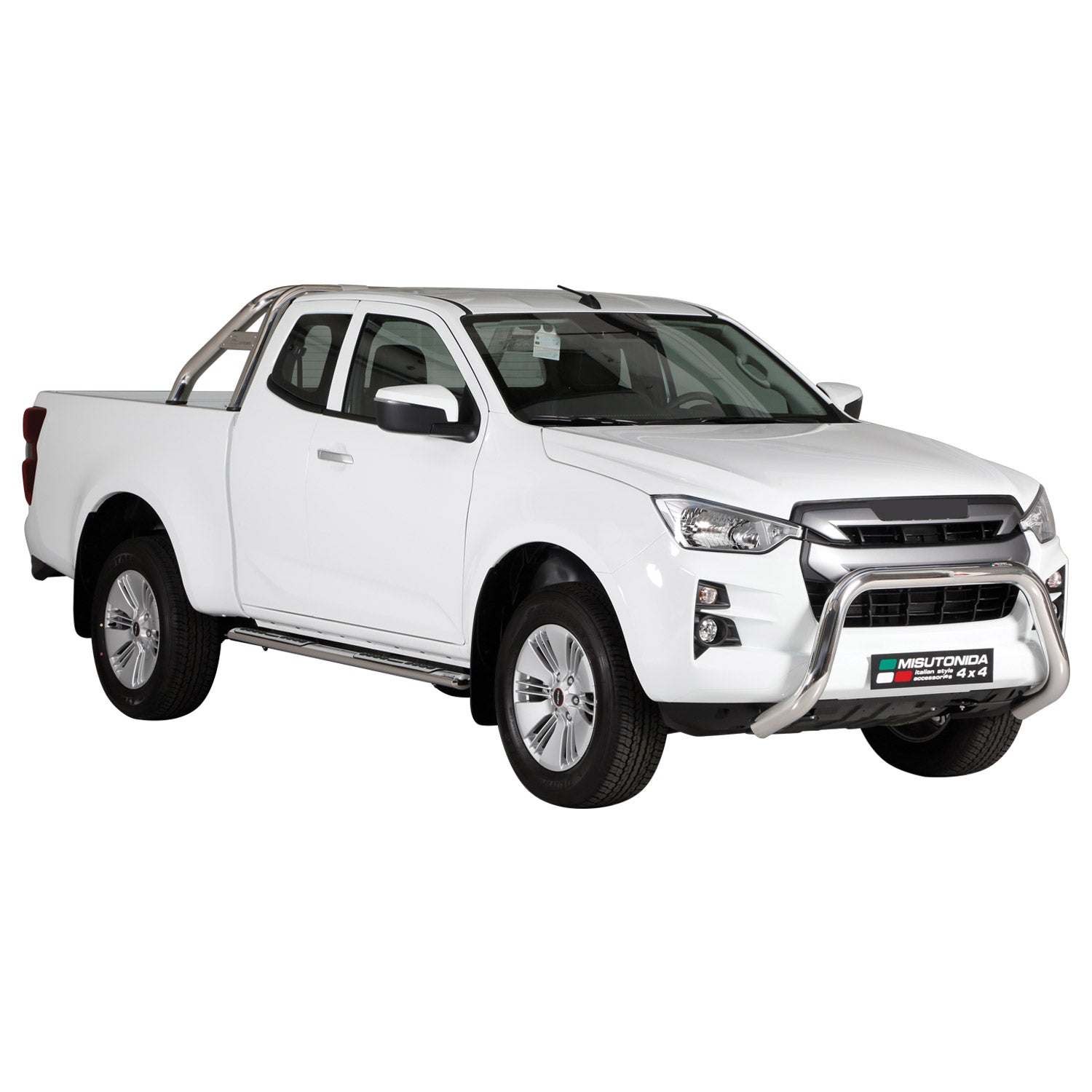 Estribos Barras Laterales para Isuzu D-Max Space Cab 2020-2025 Plata Acero