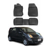 OMAC Alfombrillas De Coche para Nissan Note 2005-2013 Negro Goma TPE 4Pza