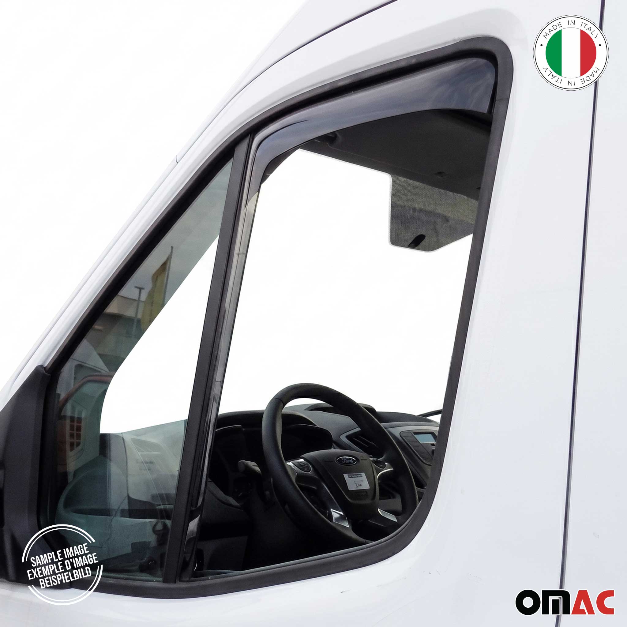 Deflectores de Aire de Viento para Ford Transit 2015-2026 Oscuro Acrílico 2Pza