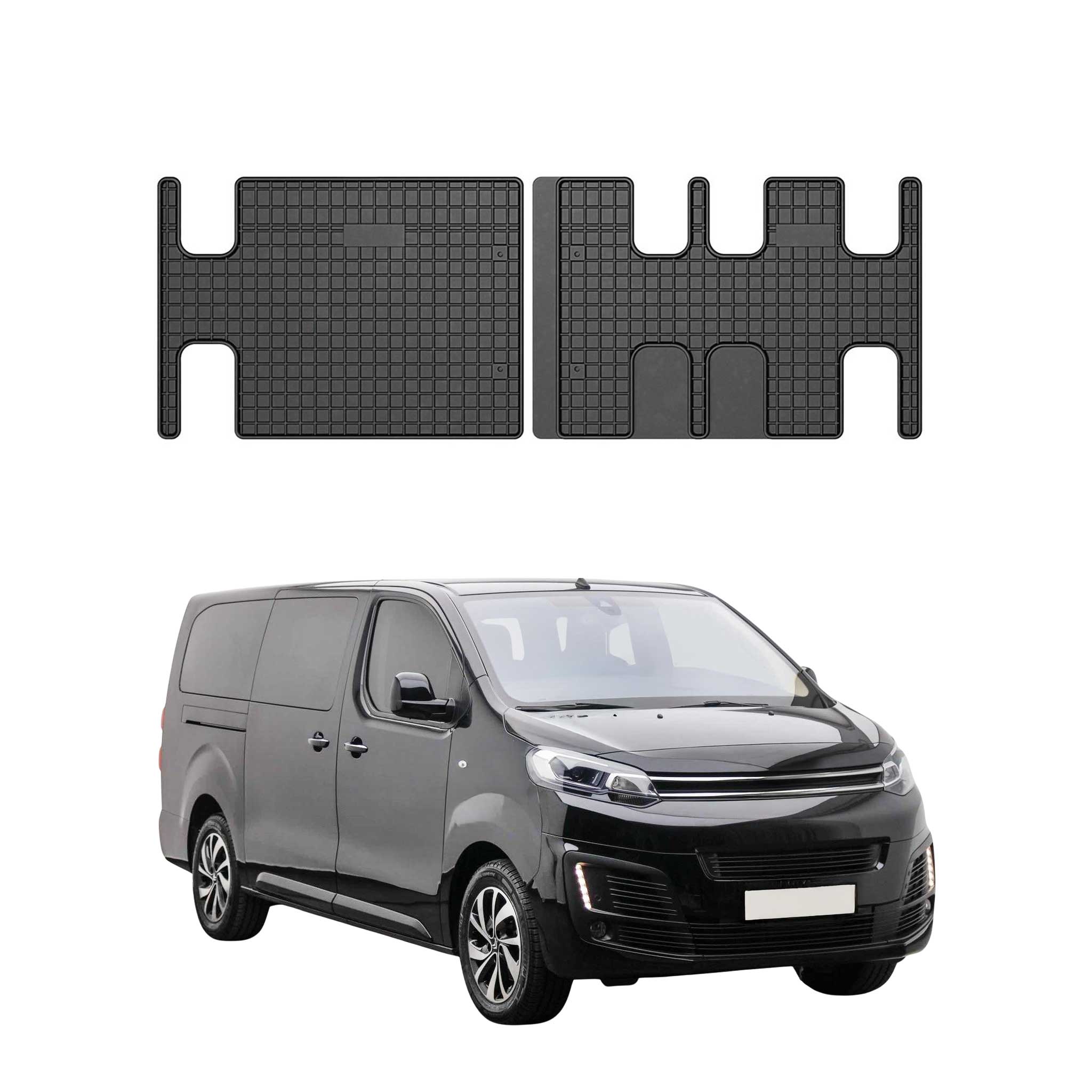 OMAC Alfombrillas De Coche para Citroen Jumpy 2016-2025 3. línea Negro Goma 2Pza
