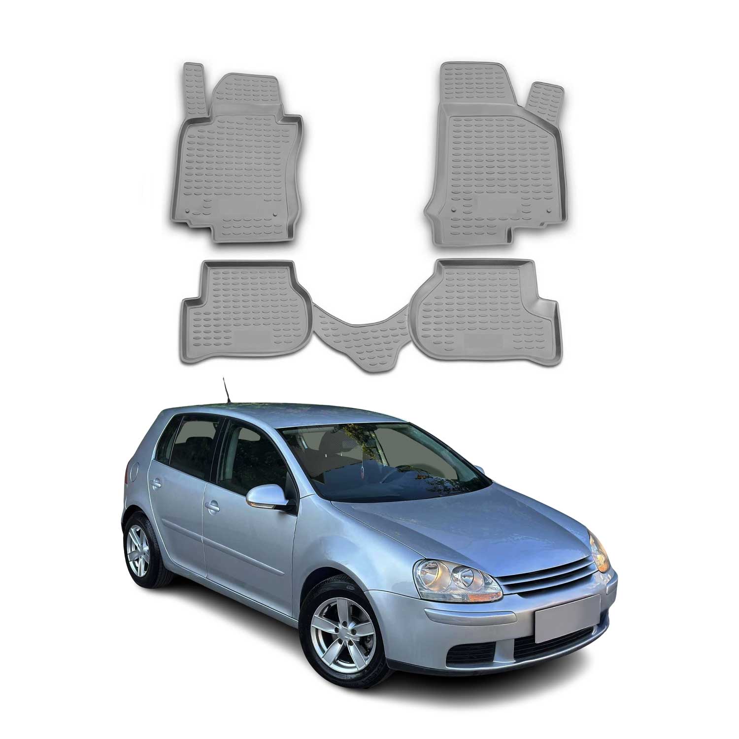 OMAC Alfombrillas De Coche para VW Golf 2007-2009 Familiar Gris Goma TPE 4Pza