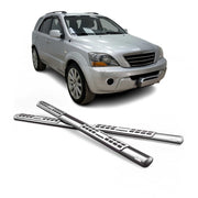Par de Estribos Barras Laterales para Kia Sorento 2006-2009 Plata Acero 2x