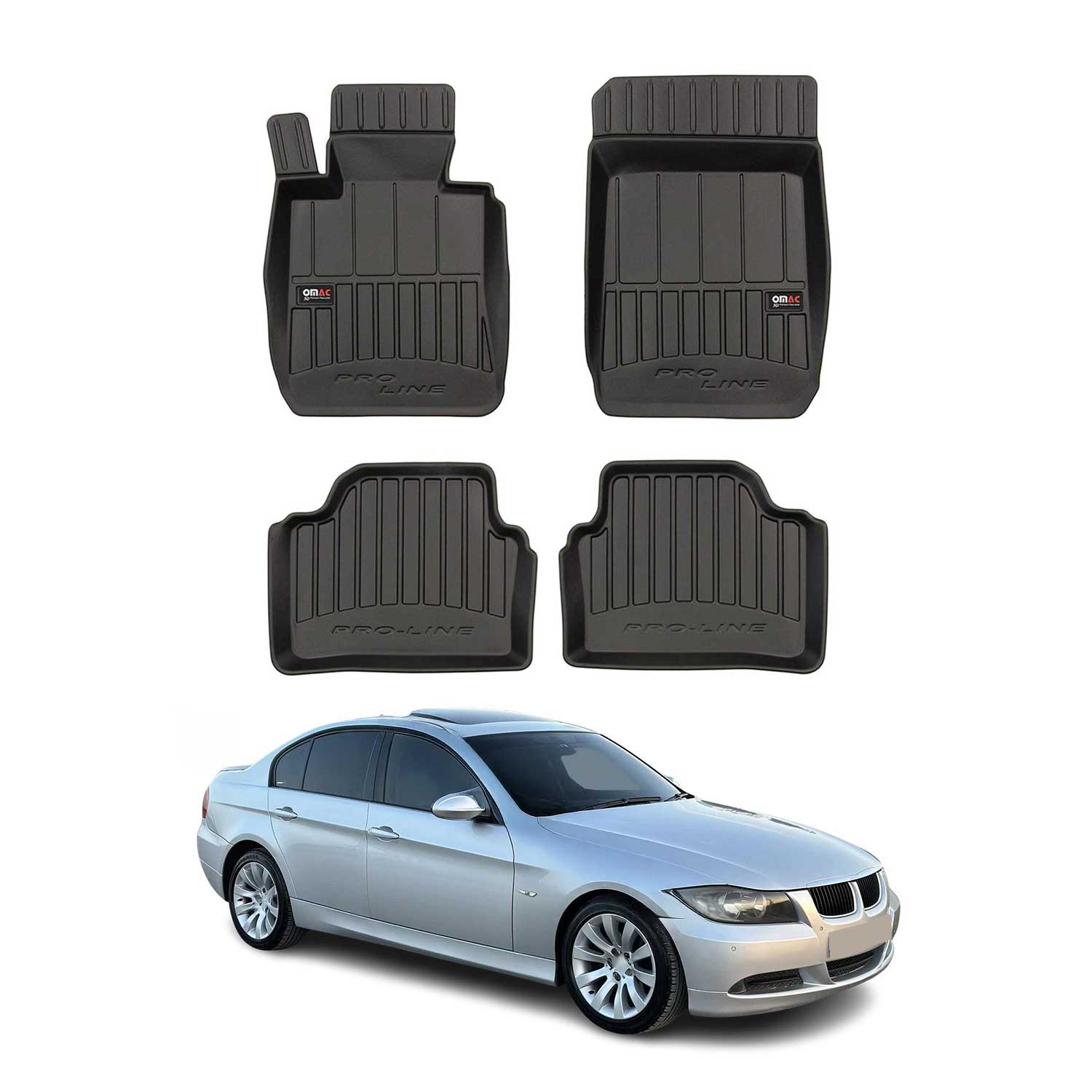 OMAC Premium Alfombrillas De Coche para BMW Serie 3 E90 E91 2004-2012 Goma 4x
