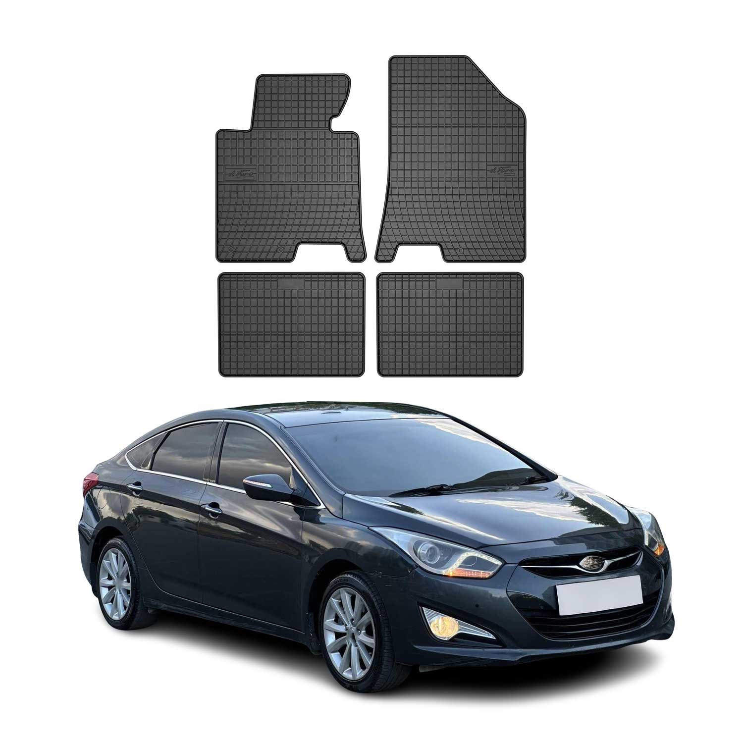OMAC Alfombrillas De Coche para Hyundai i40 2011-2019 Negro Goma 4Pza