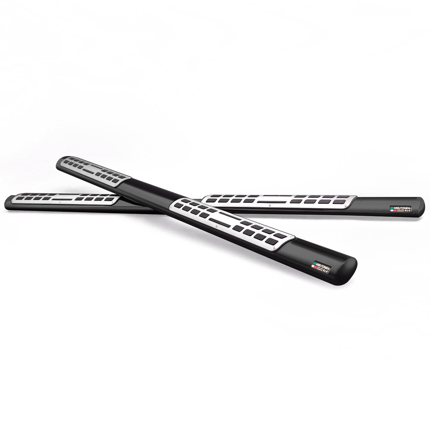 Par de Estribos Barras Laterales para Peugeot 4007 2008-2012 Negro Acero