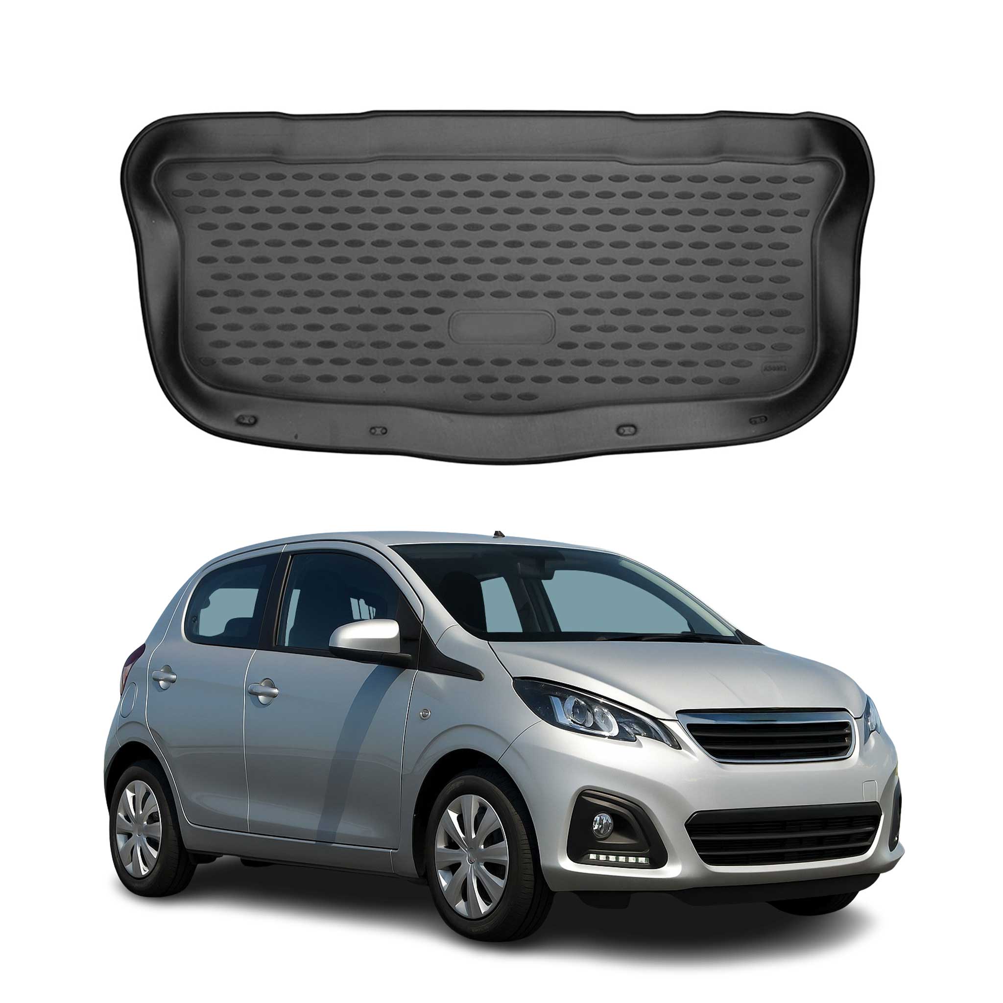 OMAC Bandeja Maletero Alfombrilla para Peugeot 108 2014-2022 5puertas Negro TPE