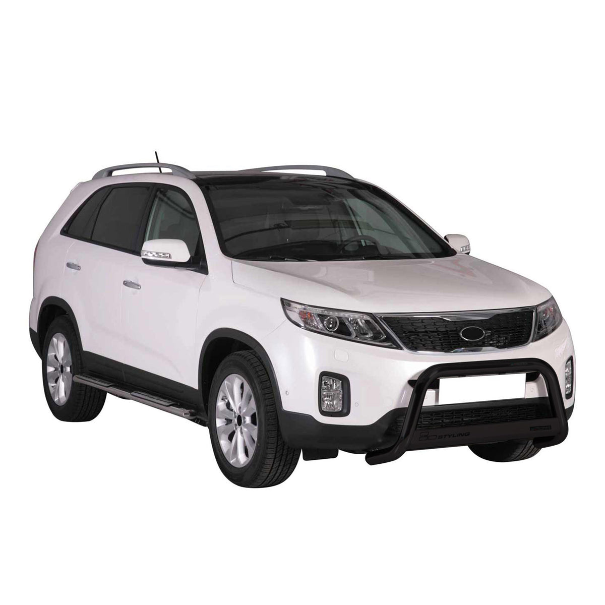 Bull Barra Frontal para Kia Sorento 2012-2015 Negro Brillante Acero