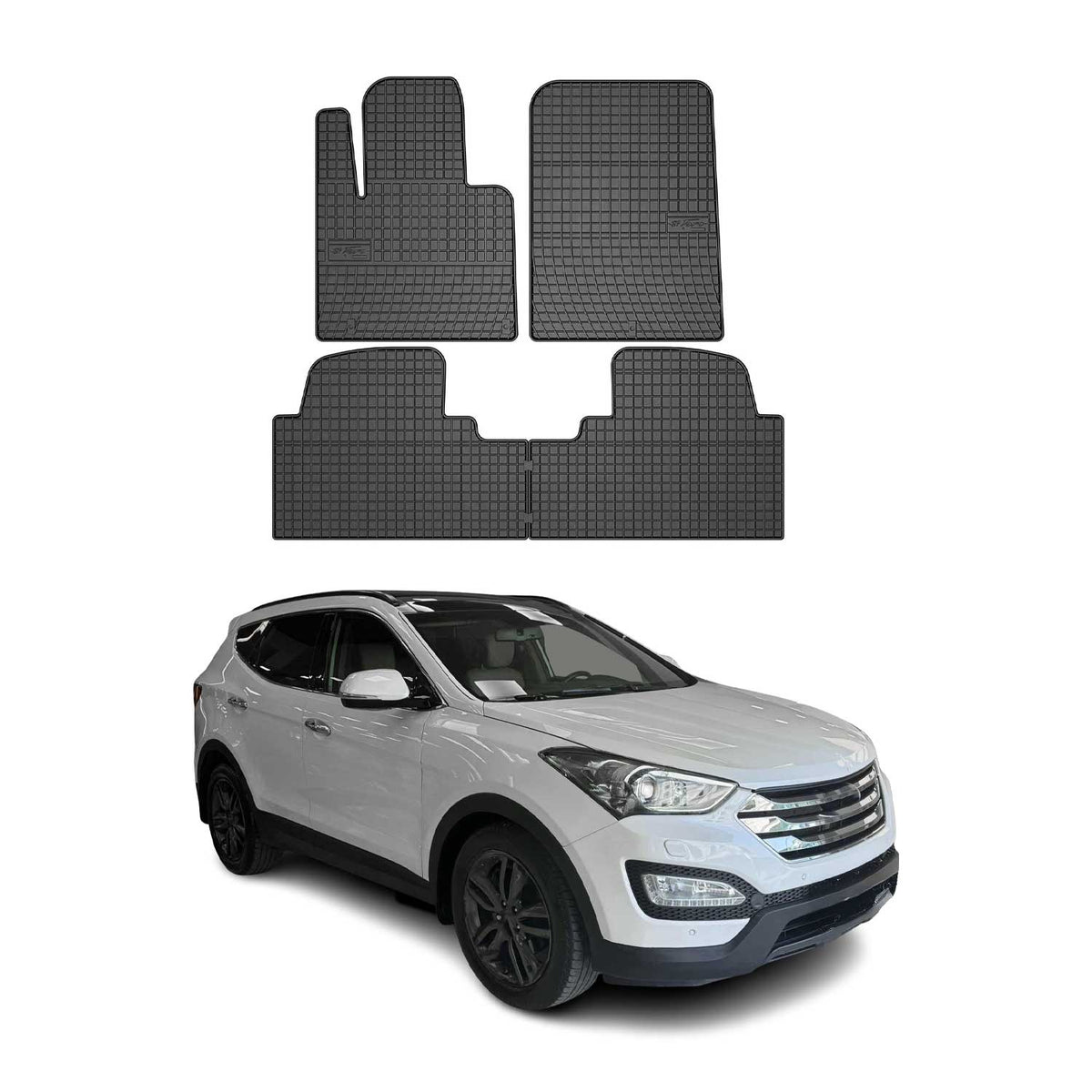 OMAC Alfombrillas De Coche para Hyundai Santa Fe 2015-2018 Negro Goma 4Pza