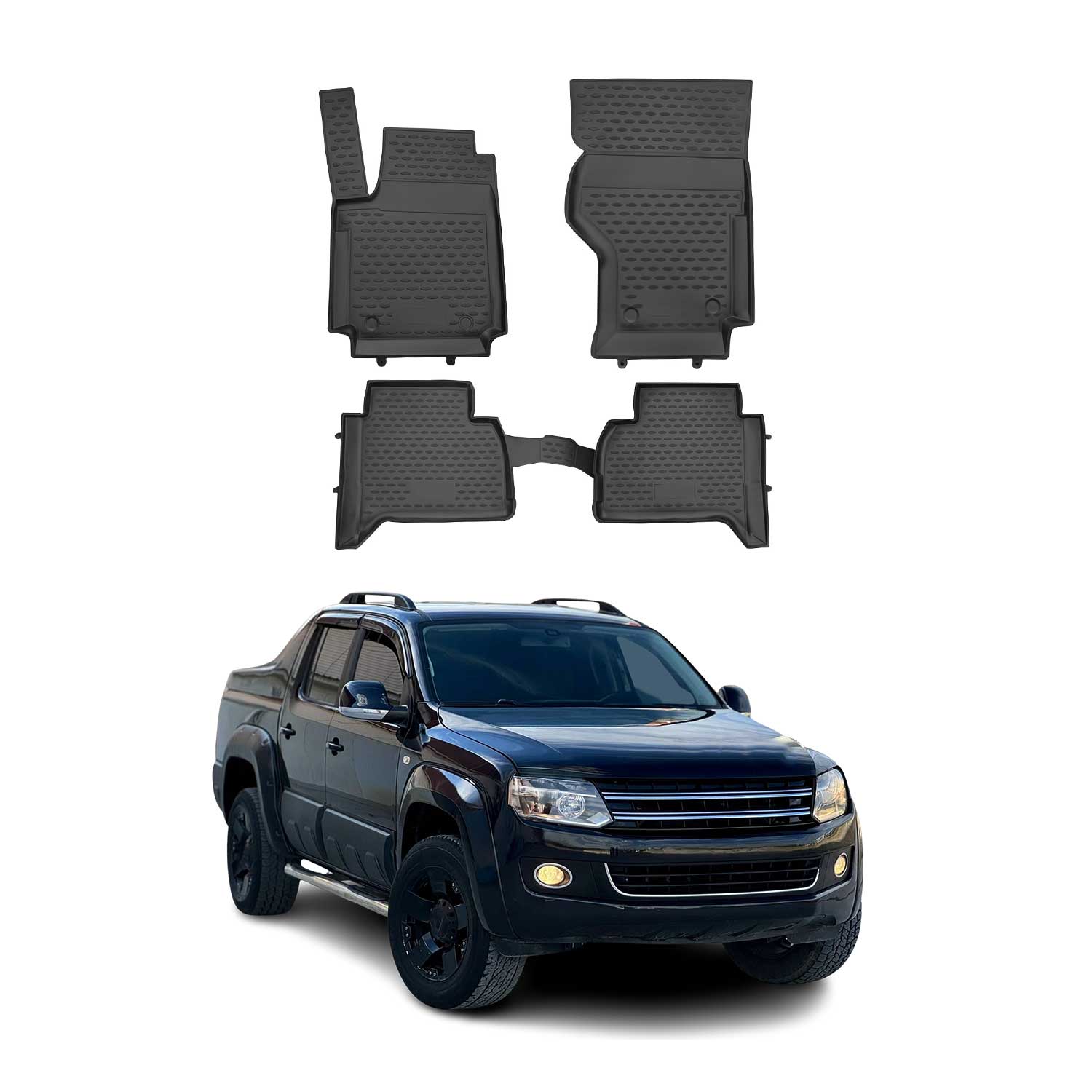 OMAC Alfombrillas De Coche para VW Amarok 2010-2021 Negro Goma TPE 4Pza