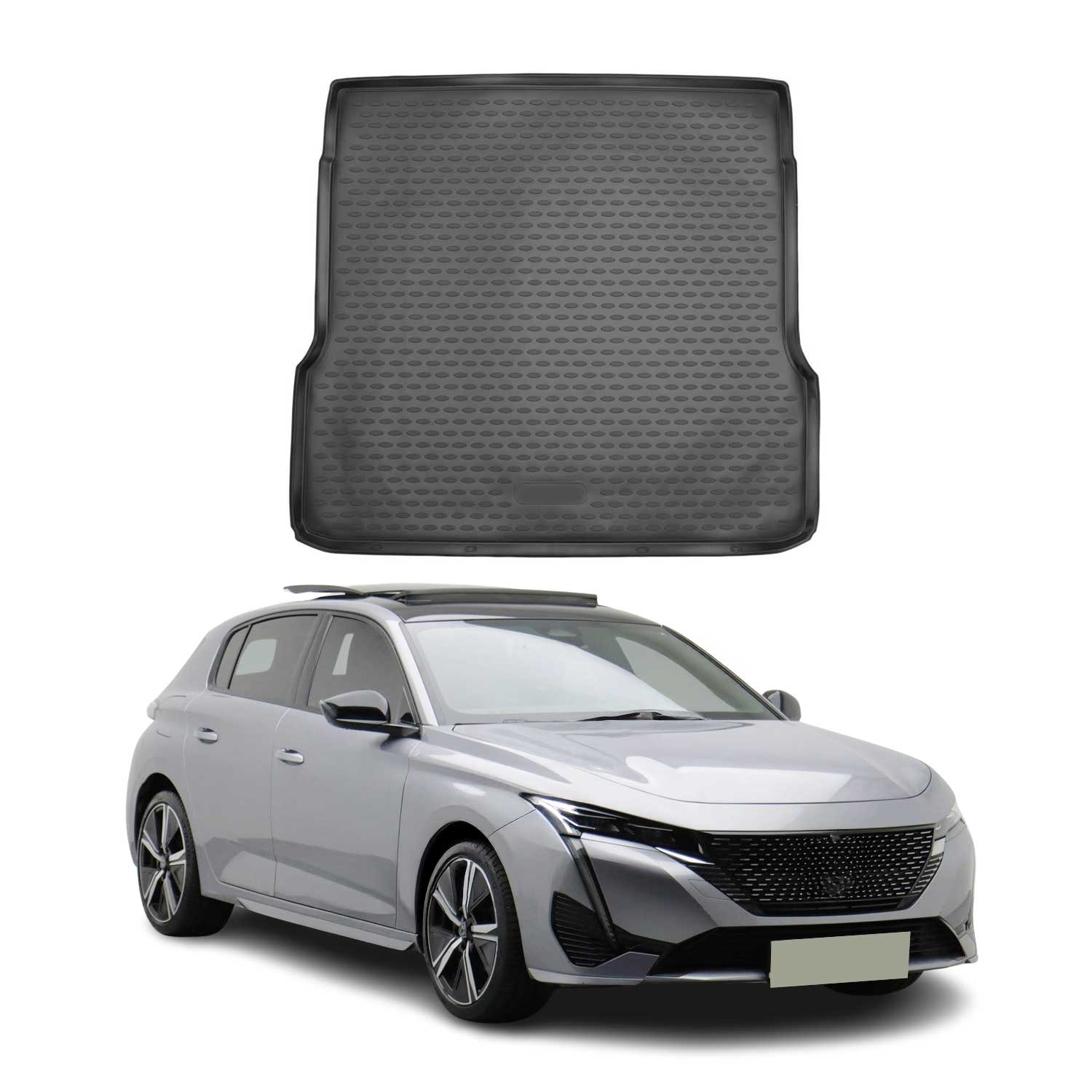 OMAC Bandeja Maletero Alfombrilla para Peugeot 308 2022-2024 Negro Goma TPE 1Pza