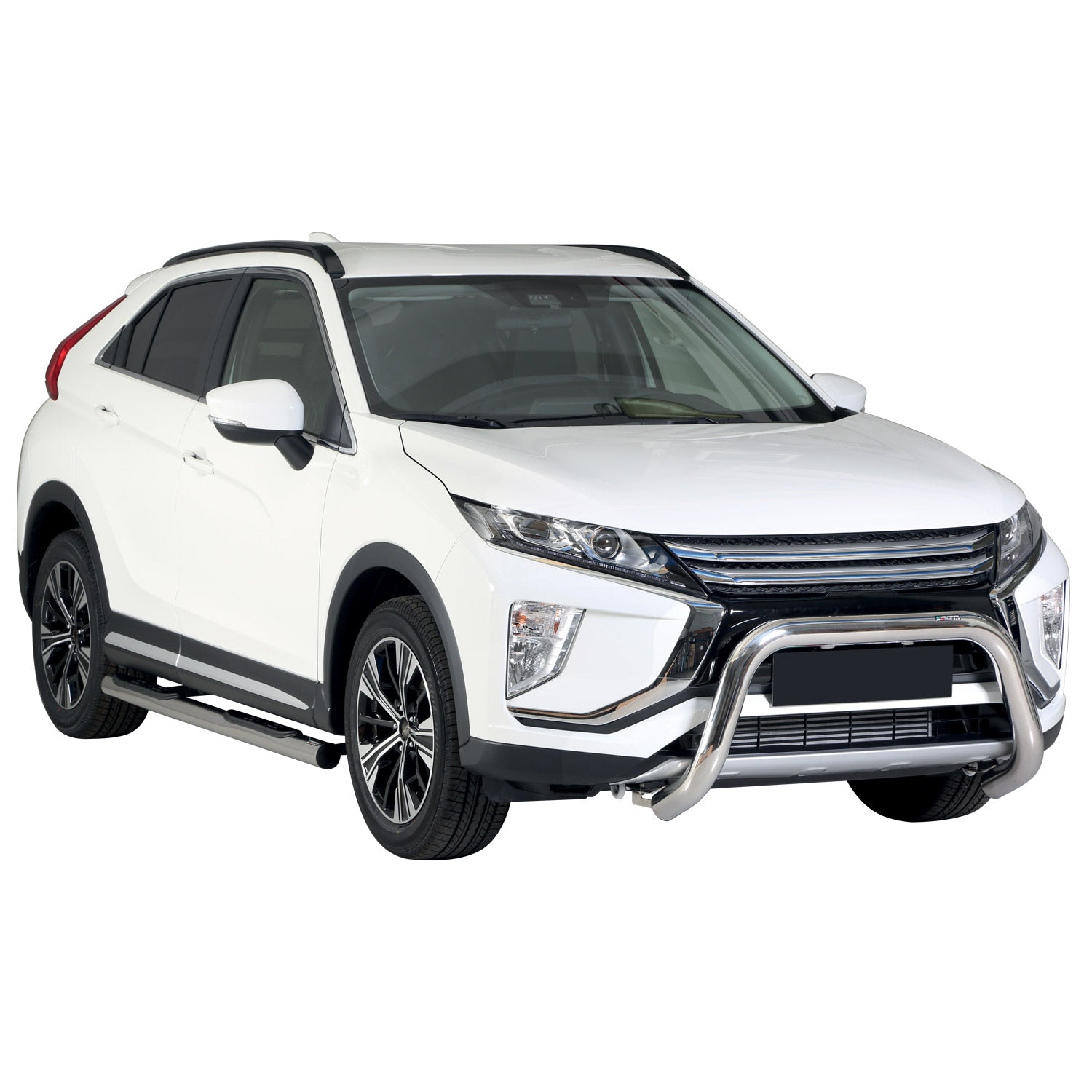 Bull Barra Frontal para Mitsubishi Eclipse Cross 2018-2020 Plata Brillante Acero