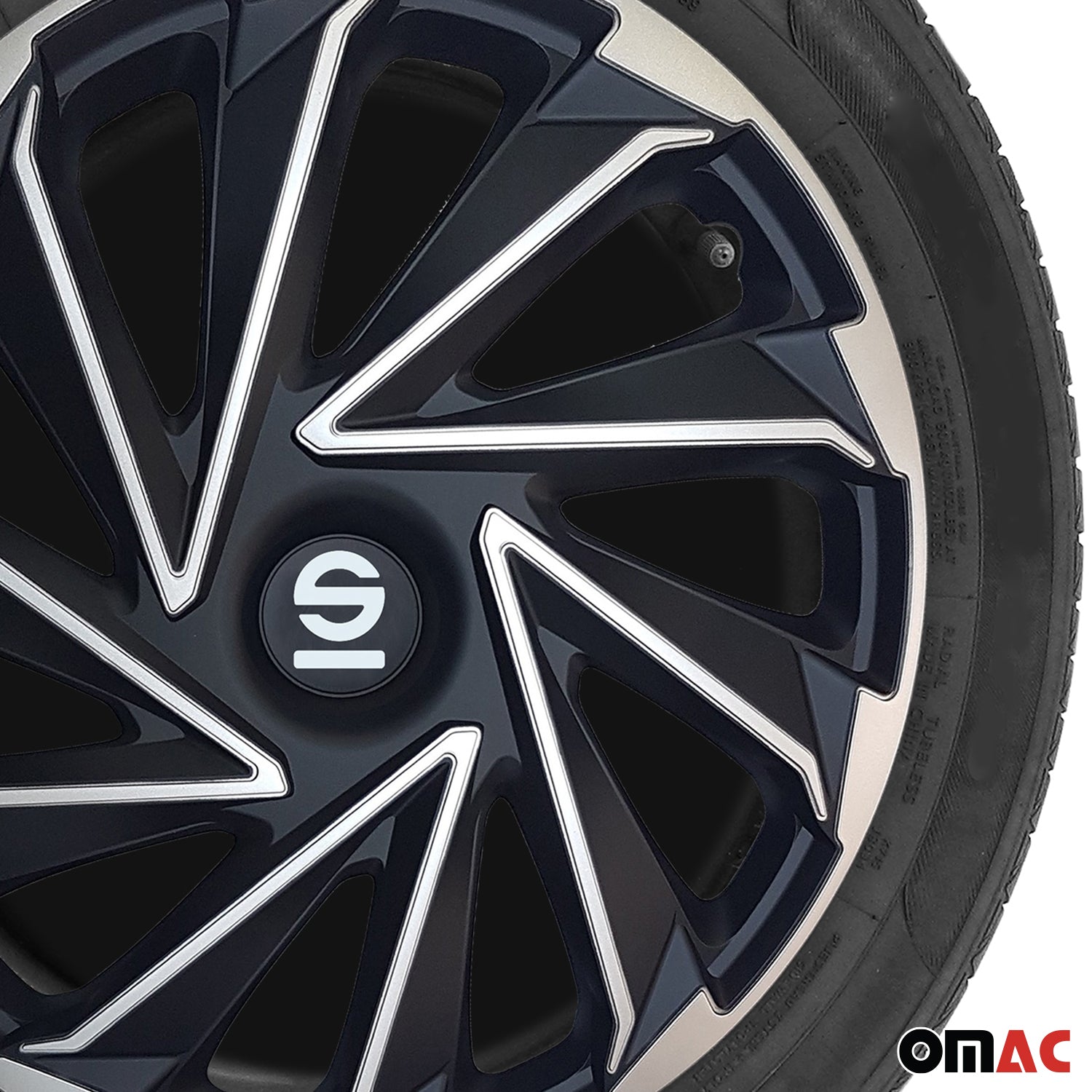 Sparco Varese Tapacubos 15 Pulgadas Universal Negro Plata ABS Plástico