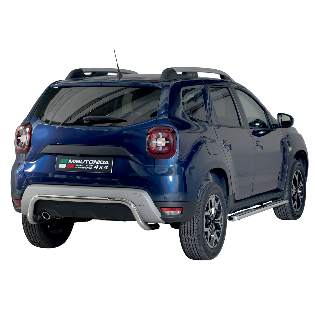 Par de Estribos Barras Laterales para Dacia Duster 2018-2020 Plata Acero 2x