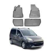 OMAC Alfombrillas De Coche para Peugeot Partner 2008-2018 Gris Goma TPE 4Pza