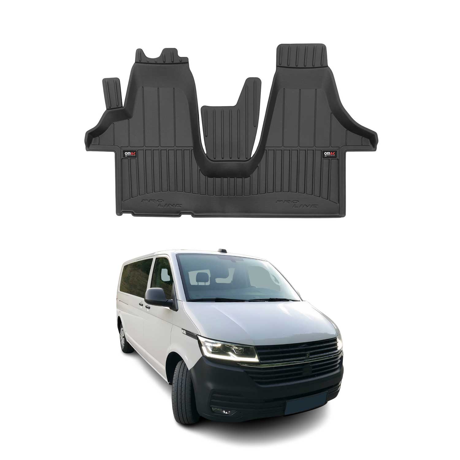 OMAC Premium Alfombrillas De Coche para VW T6 Transporter 2015-2019 Goma