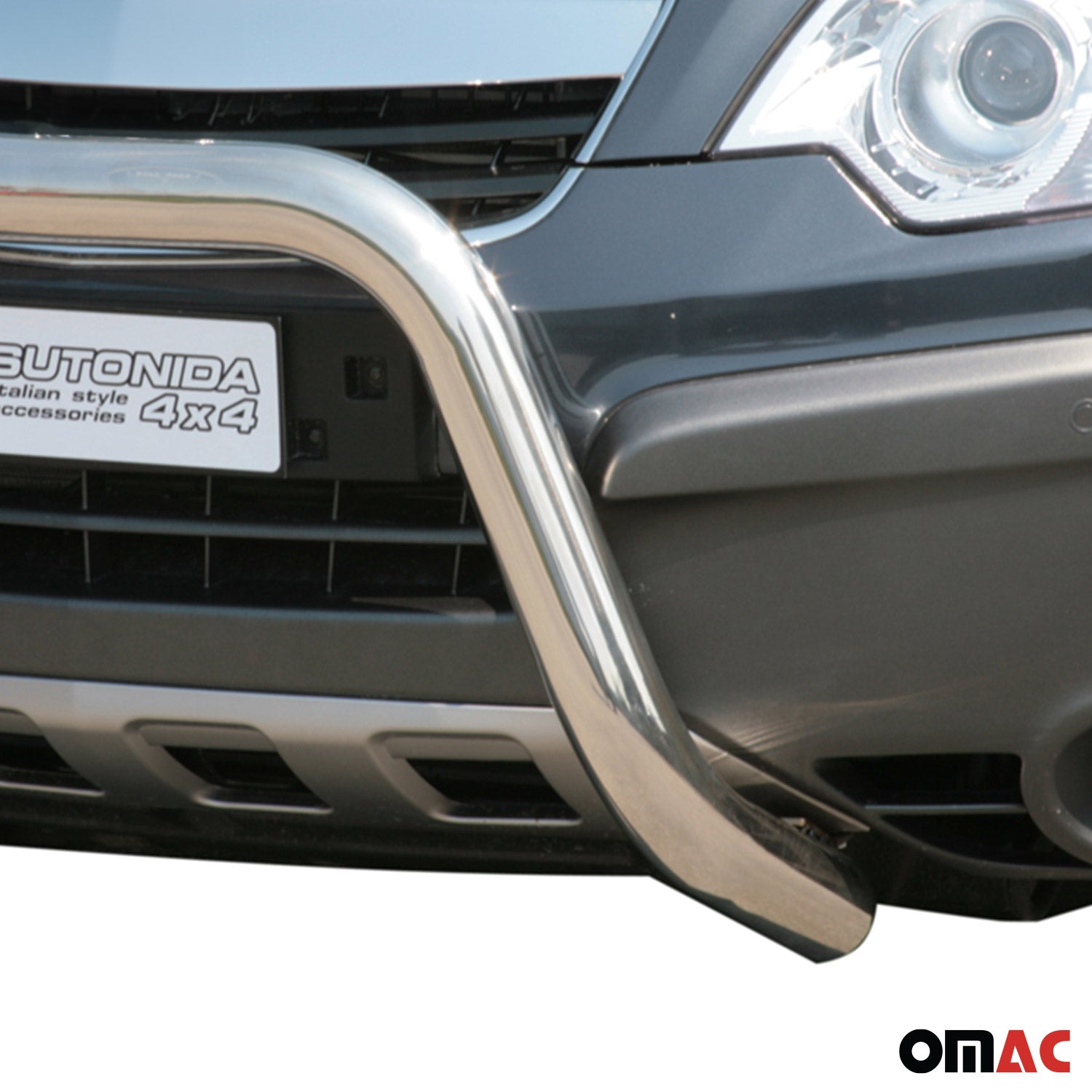 Bull Barra Frontal para Opel Antara 2007-2011 Plata Brillante Acero