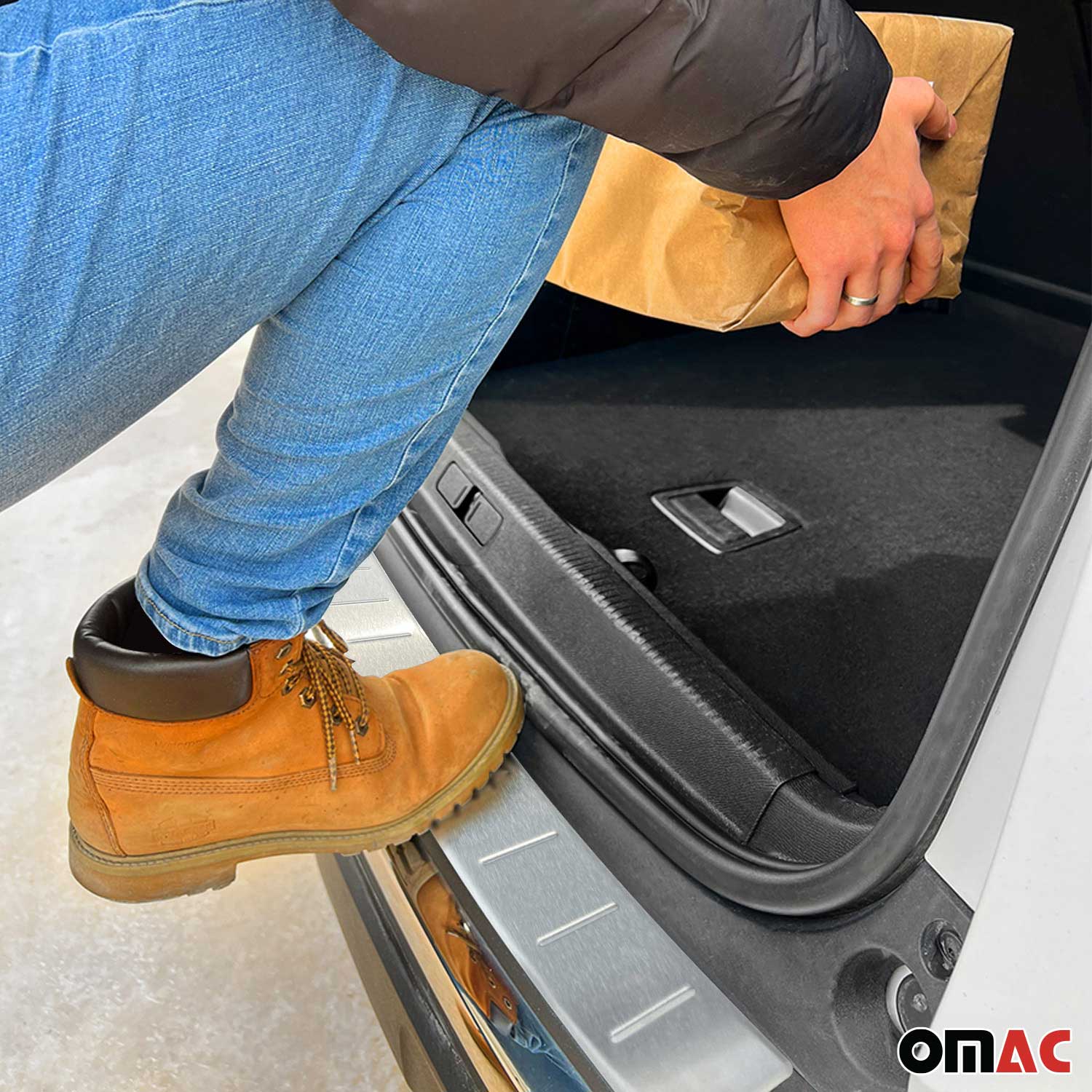 Protector de Parachoques Trasero para Audi Q5 FY 2017-2024 cepillado Acero