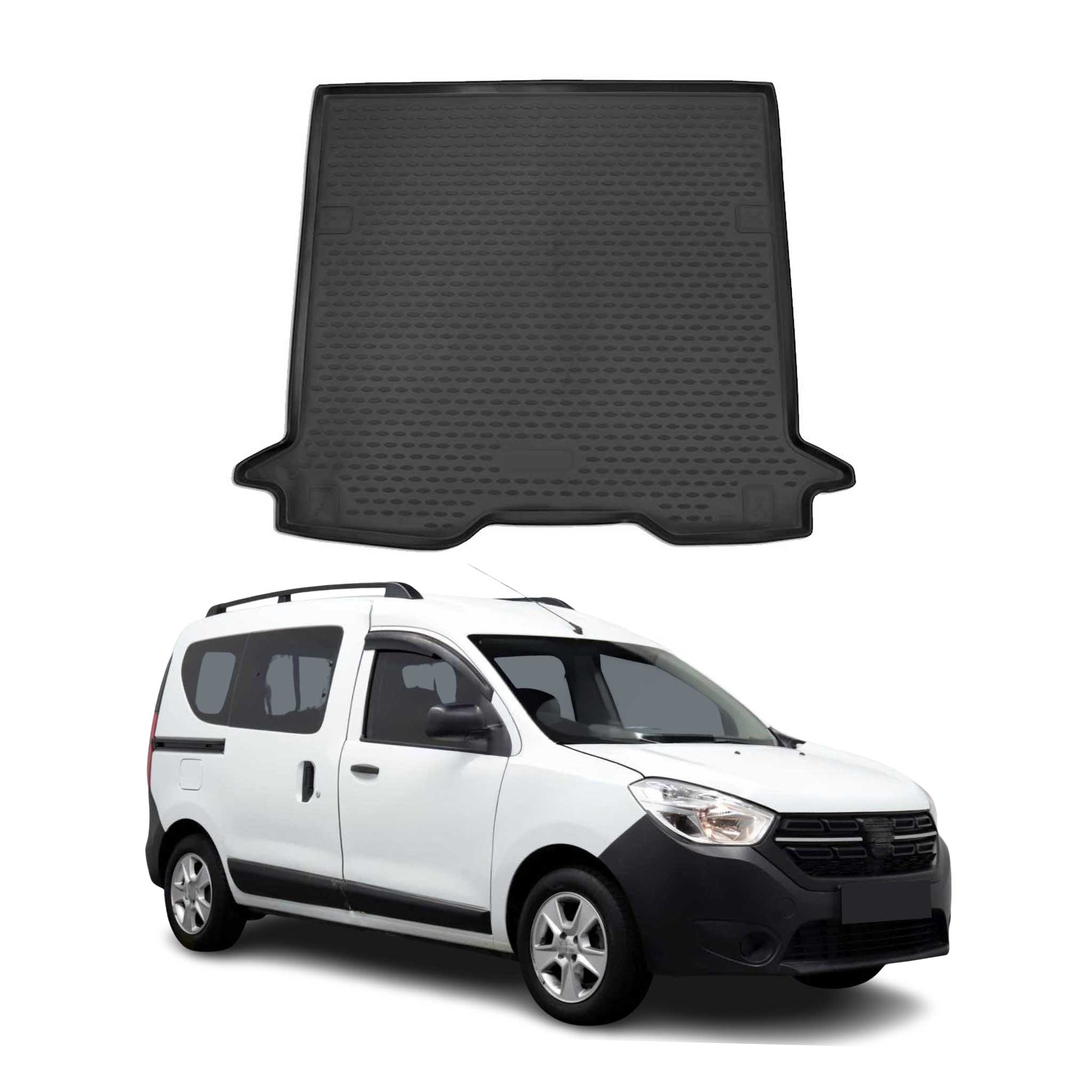OMAC Bandeja Maletero Alfombrilla para Dacia Dokker 2018-2021 Negro Goma TPE