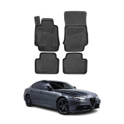 OMAC Alfombrillas De Coche para Alfa Romeo Giulia 2015-2025 Negro Goma TPE 4Pza