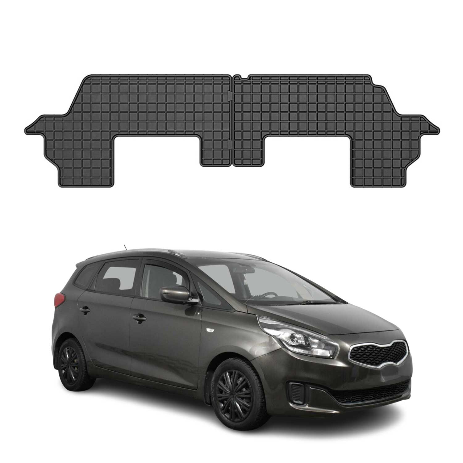 OMAC Alfombrillas De Coche para Kia Carens 3.línea 2013-2019 Negro Goma 2Pza