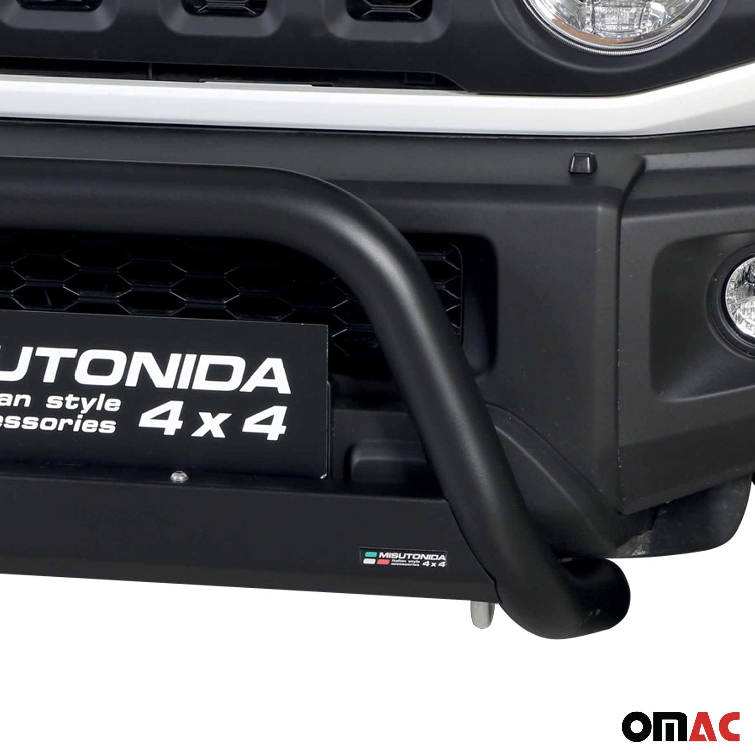 Bull Barra Frontal para Suzuki Jimny 2018-2026 Negro Brillante Acero 1Pza