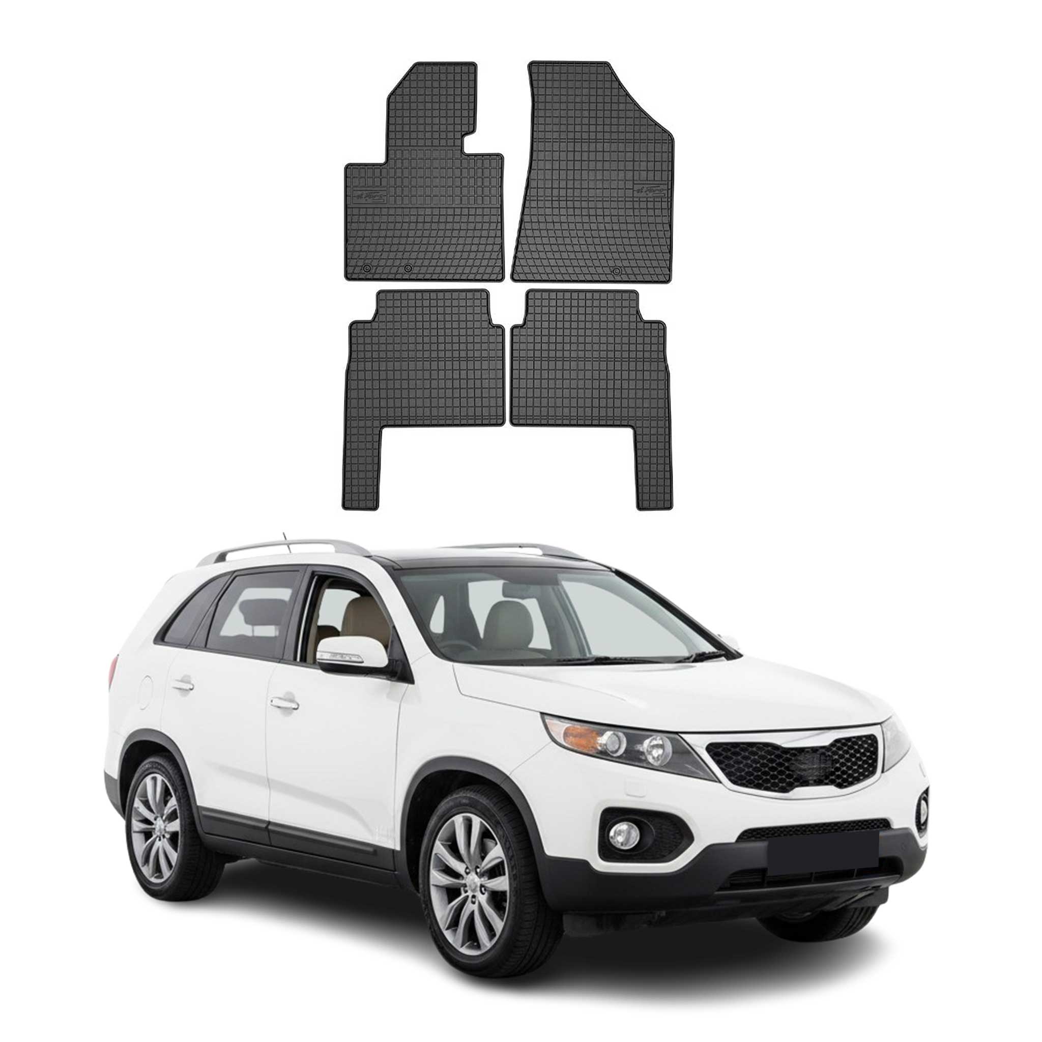 OMAC Alfombrillas De Coche para Kia Sorento 2009-2012 Negro Goma 4Pza