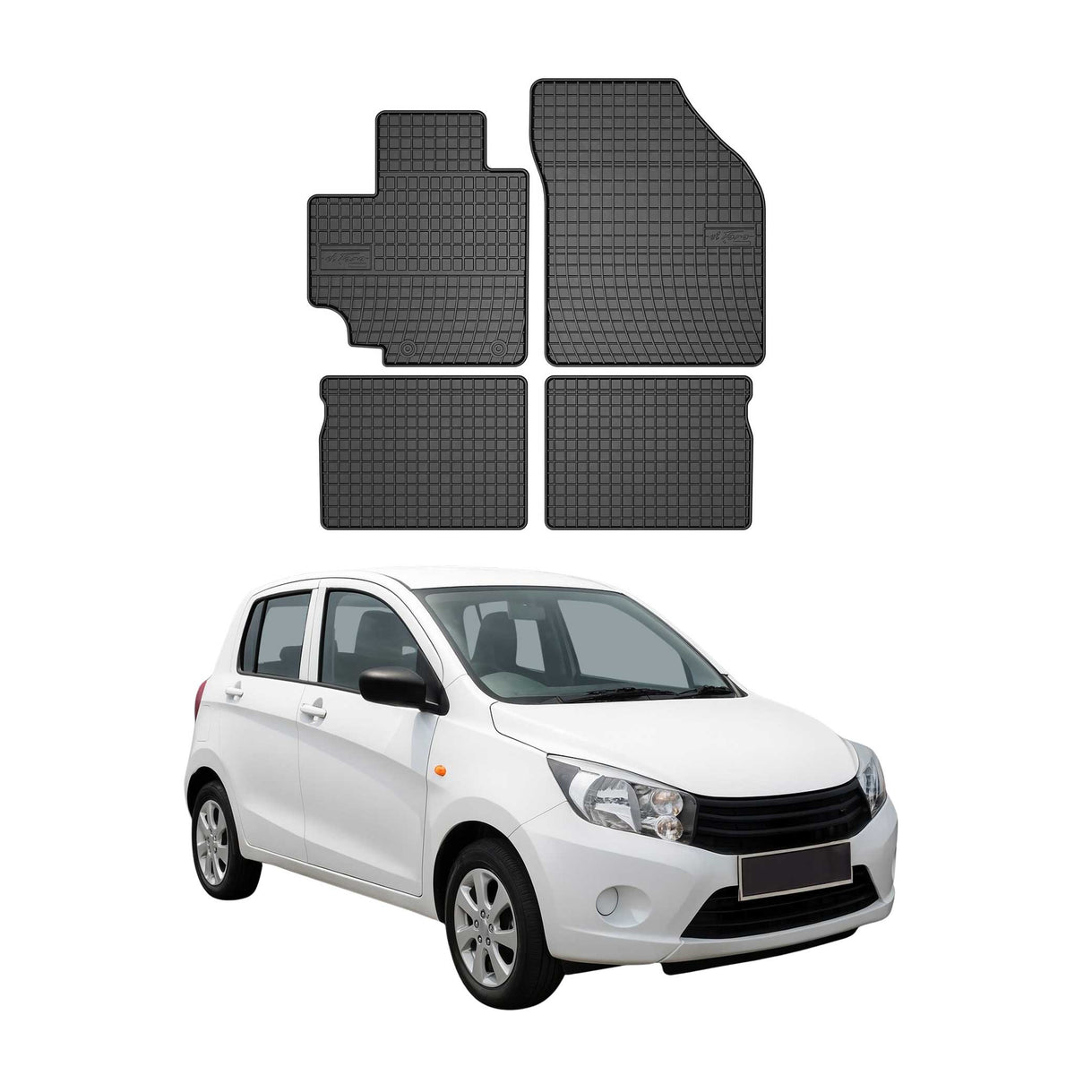 OMAC Alfombrillas De Coche para Suzuki Celerio 2014-2025 Negro Goma 4Pza
