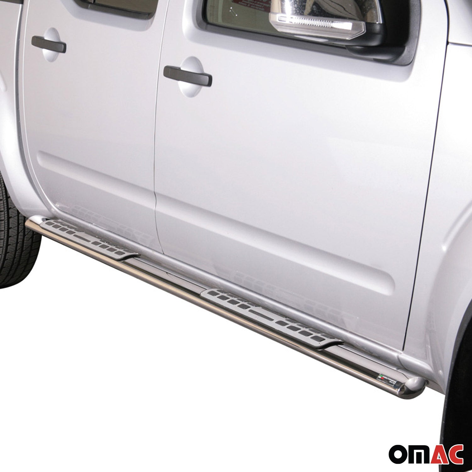 Estribos Barras Laterales para Nissan Navara Double Cab 2010-2014 Plata Acero