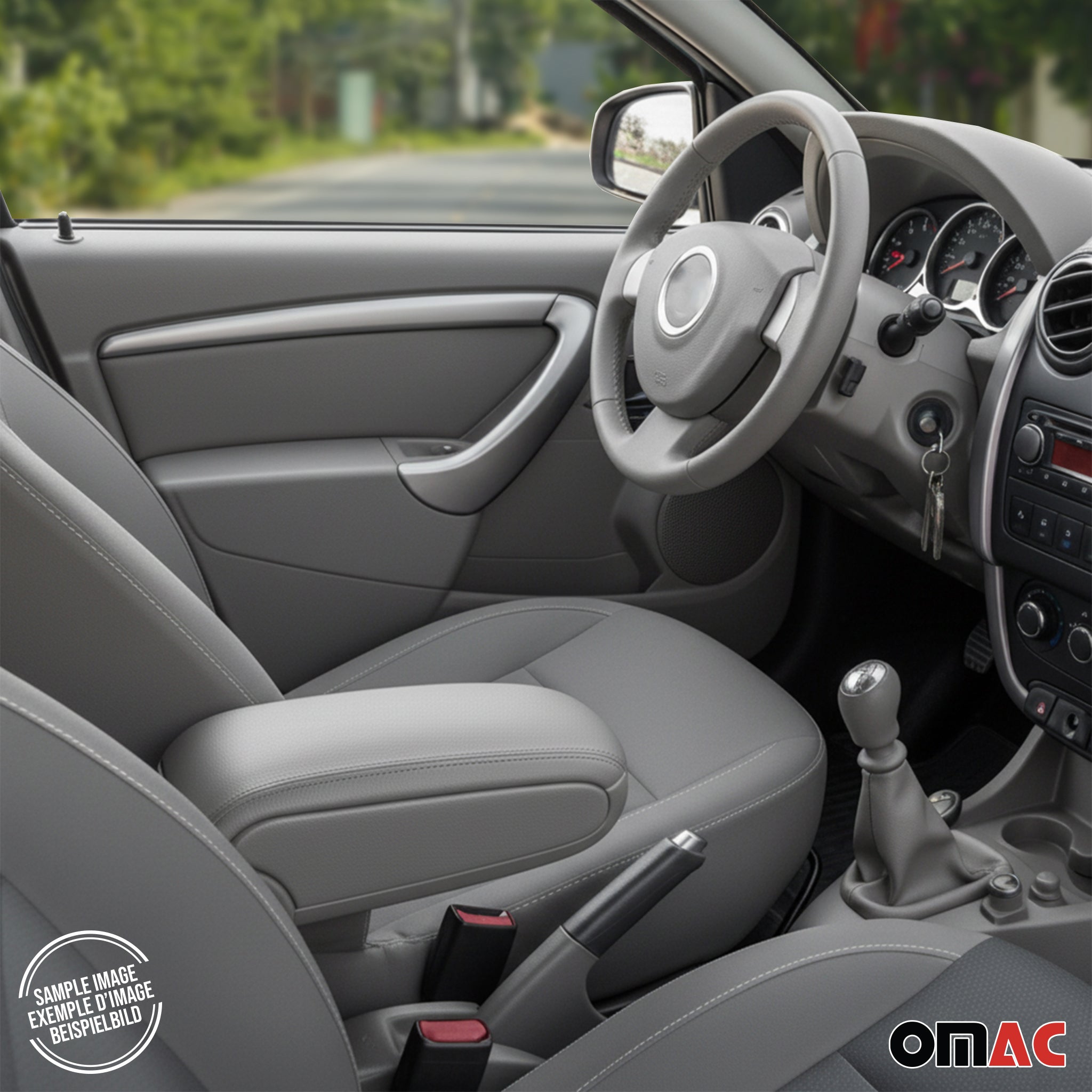 Gris Reposabrazos Consola para VW Caddy 2003-2020 Gris PU Cuero Plástico 1Pza