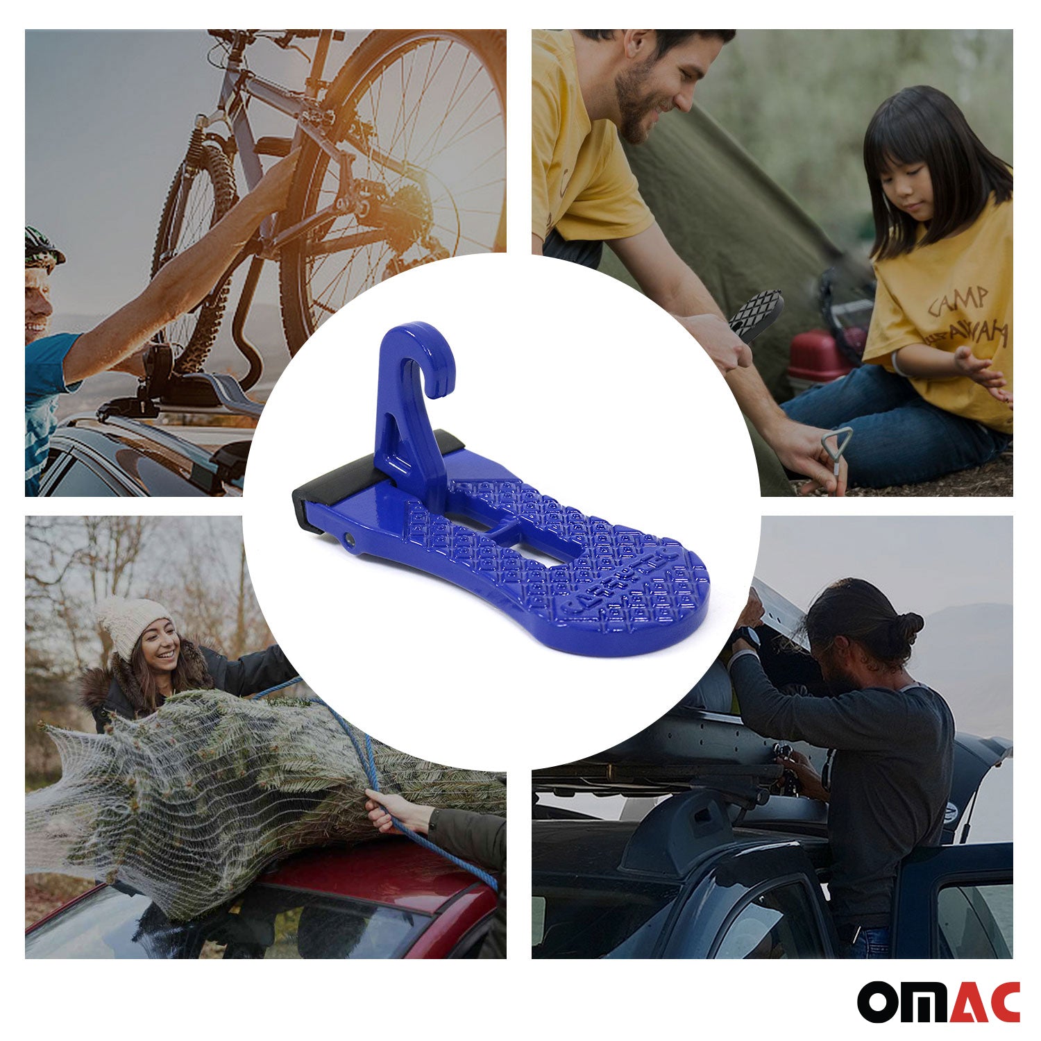 Bloqueo de Puerta Lateral Paso Universal Azul Brillante Aluminio 1Pza