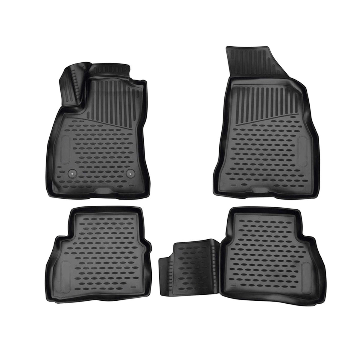 OMAC Alfombrillas De Coche para Fiat Doblo 2010-2021 Negro Goma TPE 4Pza