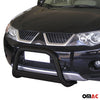 Bull Barra Frontal para Mitsubishi Outlander 2007-2009 Negro Brillante Acero