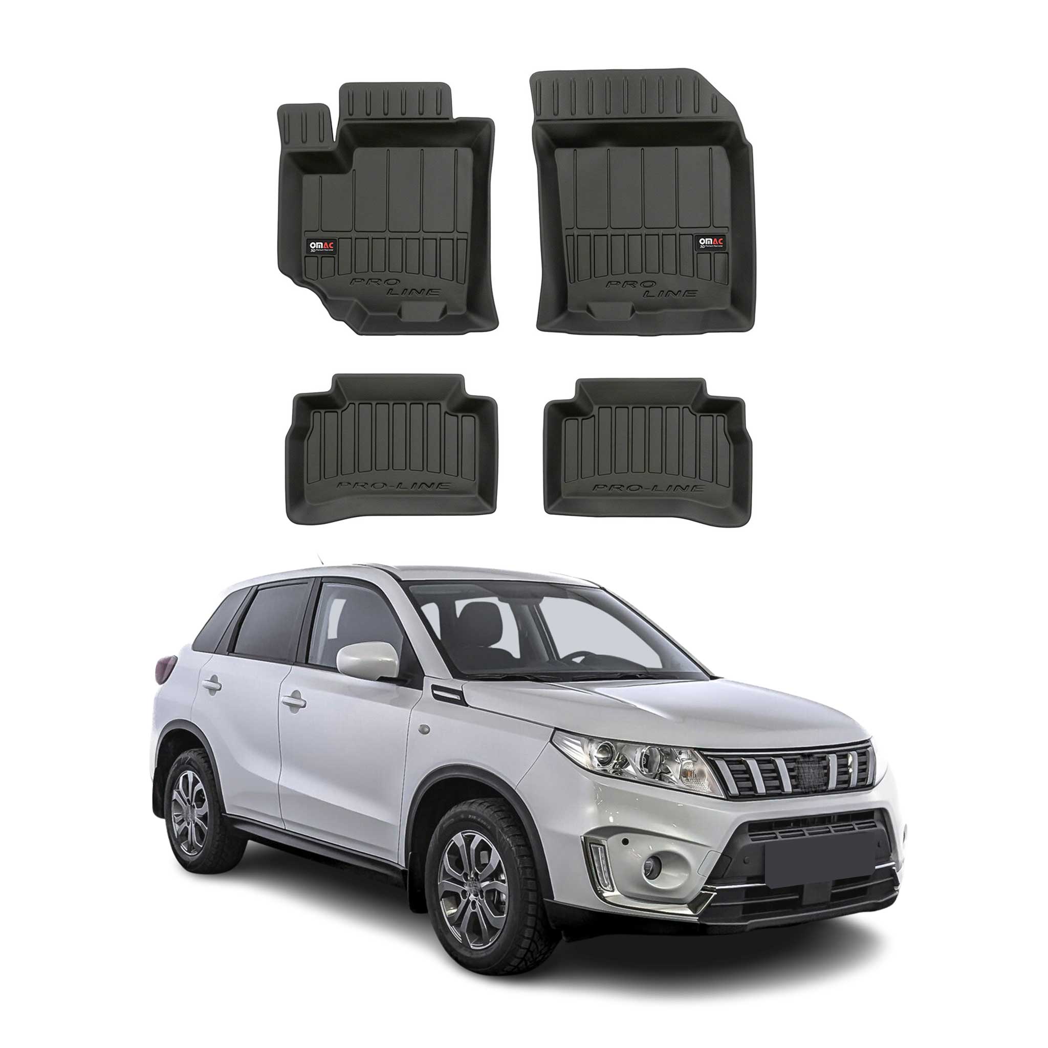 OMAC Premium Alfombrillas De Coche para Suzuki Vitara 2015-2024 TPE Goma 4x
