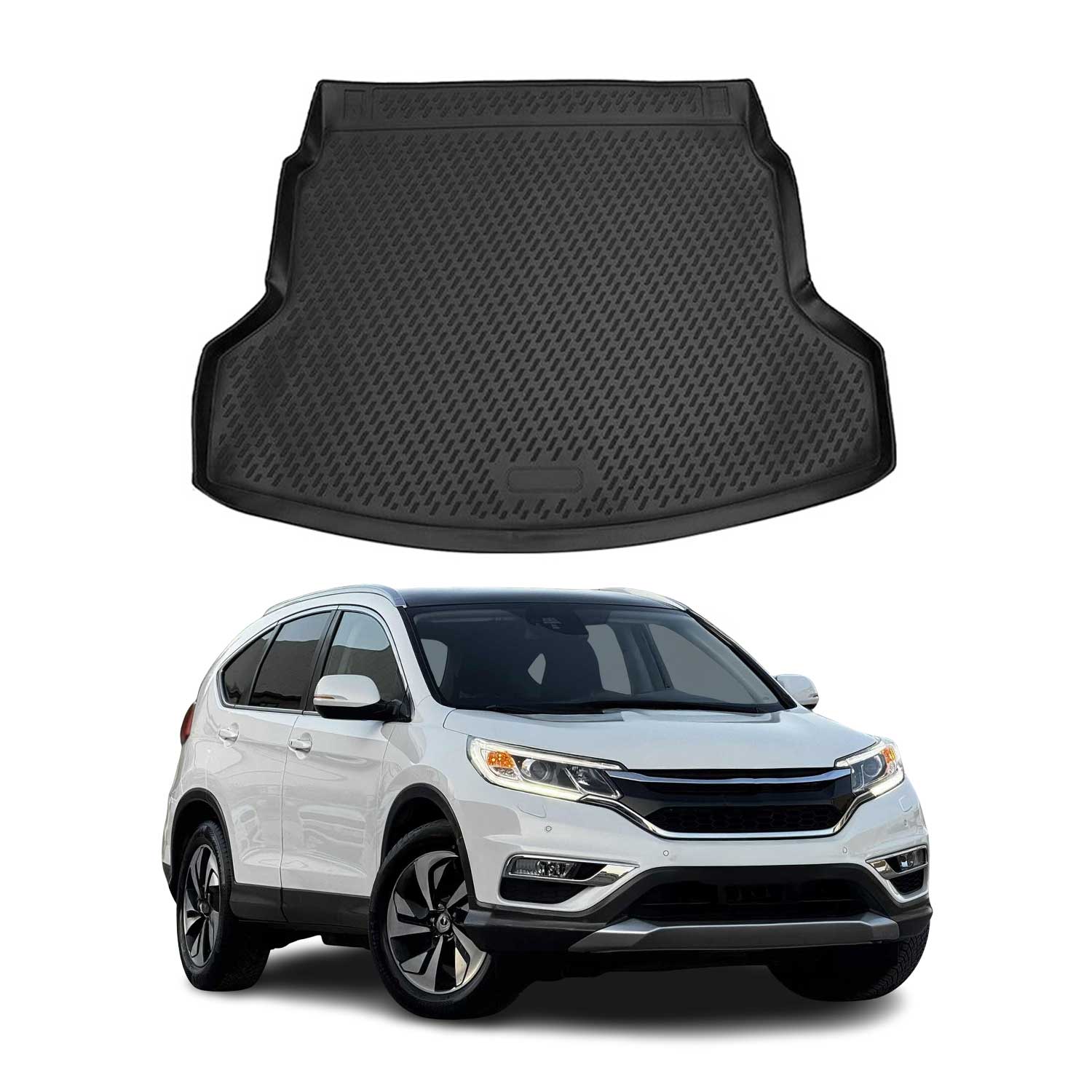 OMAC Bandeja Maletero Alfombrilla para Honda CR-V 2012-2018 Negro Goma TPE 1Pza