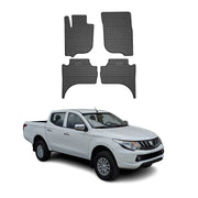 OMAC Alfombrillas De Coche para Mitsubishi L200 2019-2025 Negro Goma 4Pza