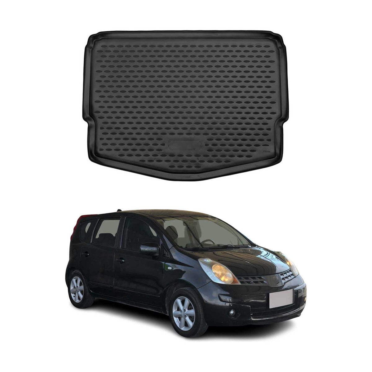 OMAC Bandeja Maletero Alfombrilla para Nissan Note 2012-2021 Negro Goma TPE 1Pza