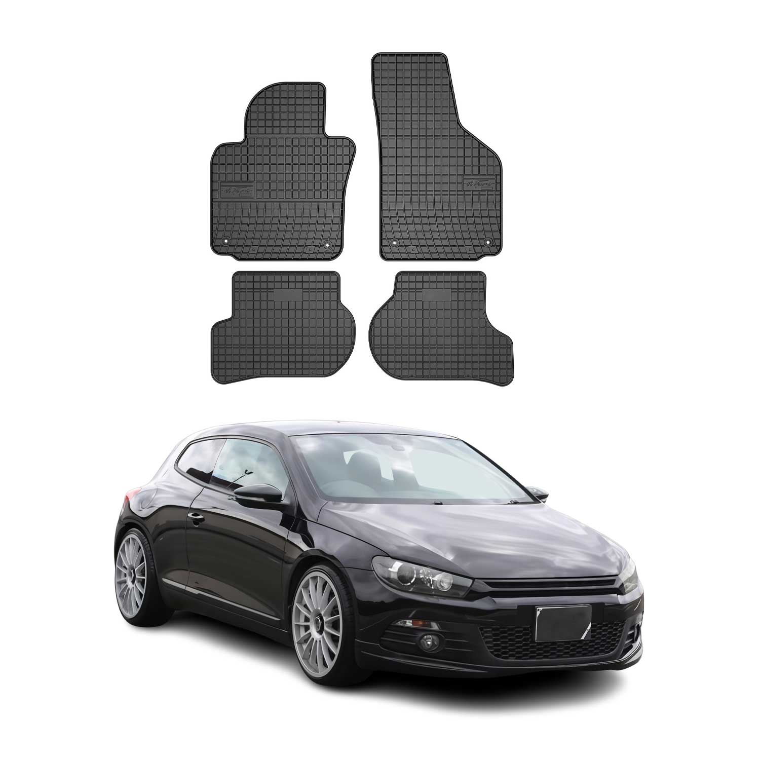 OMAC Alfombrillas De Coche para VW Scirocco 2008-2017 Negro Goma 4Pza