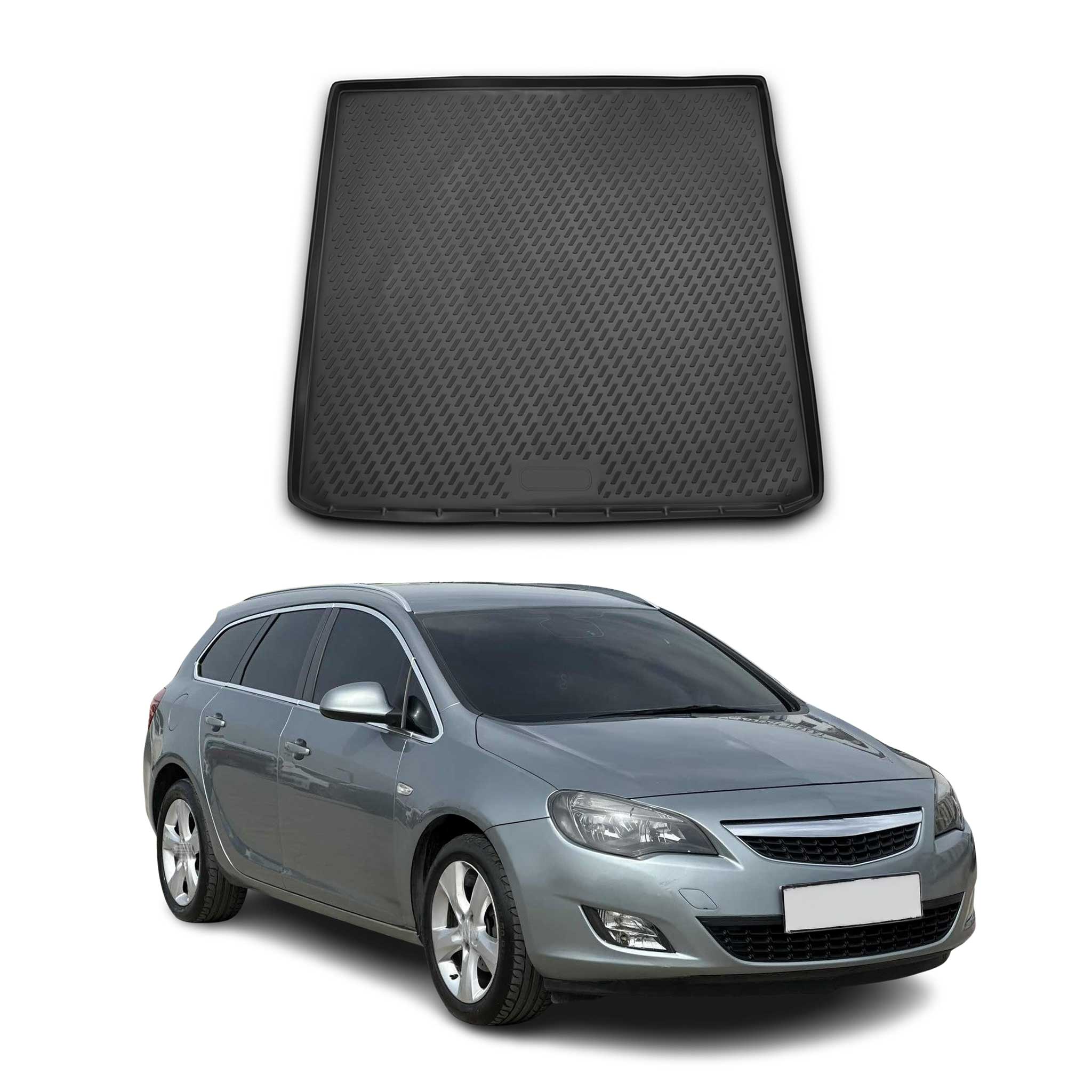 OMAC Bandeja Maletero Alfombrilla para Opel Astra J Caravan 2009-2015 Negro TPE