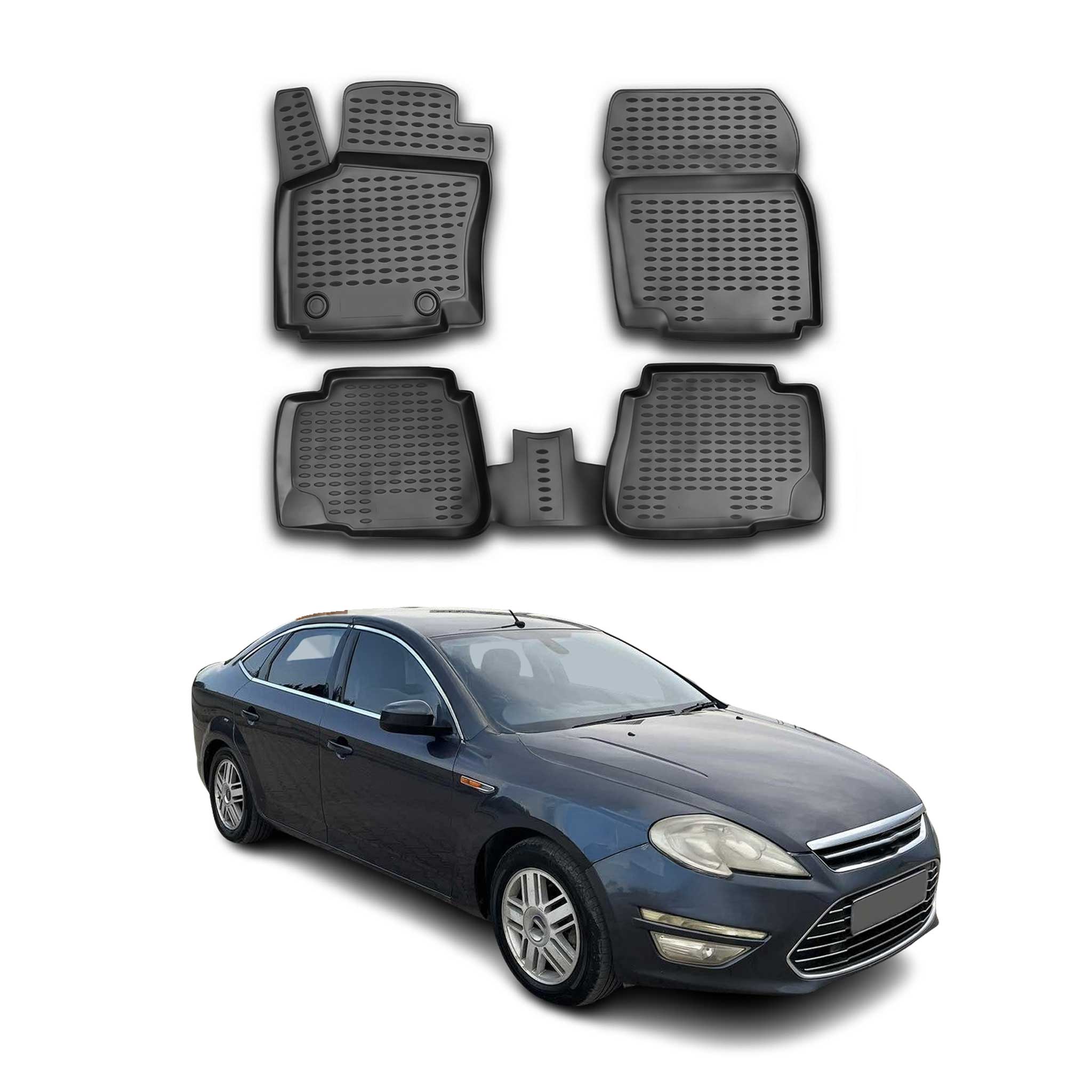 OMAC Alfombrillas De Coche para Ford Mondeo 2007-2014 Negro Goma TPE 4Pza