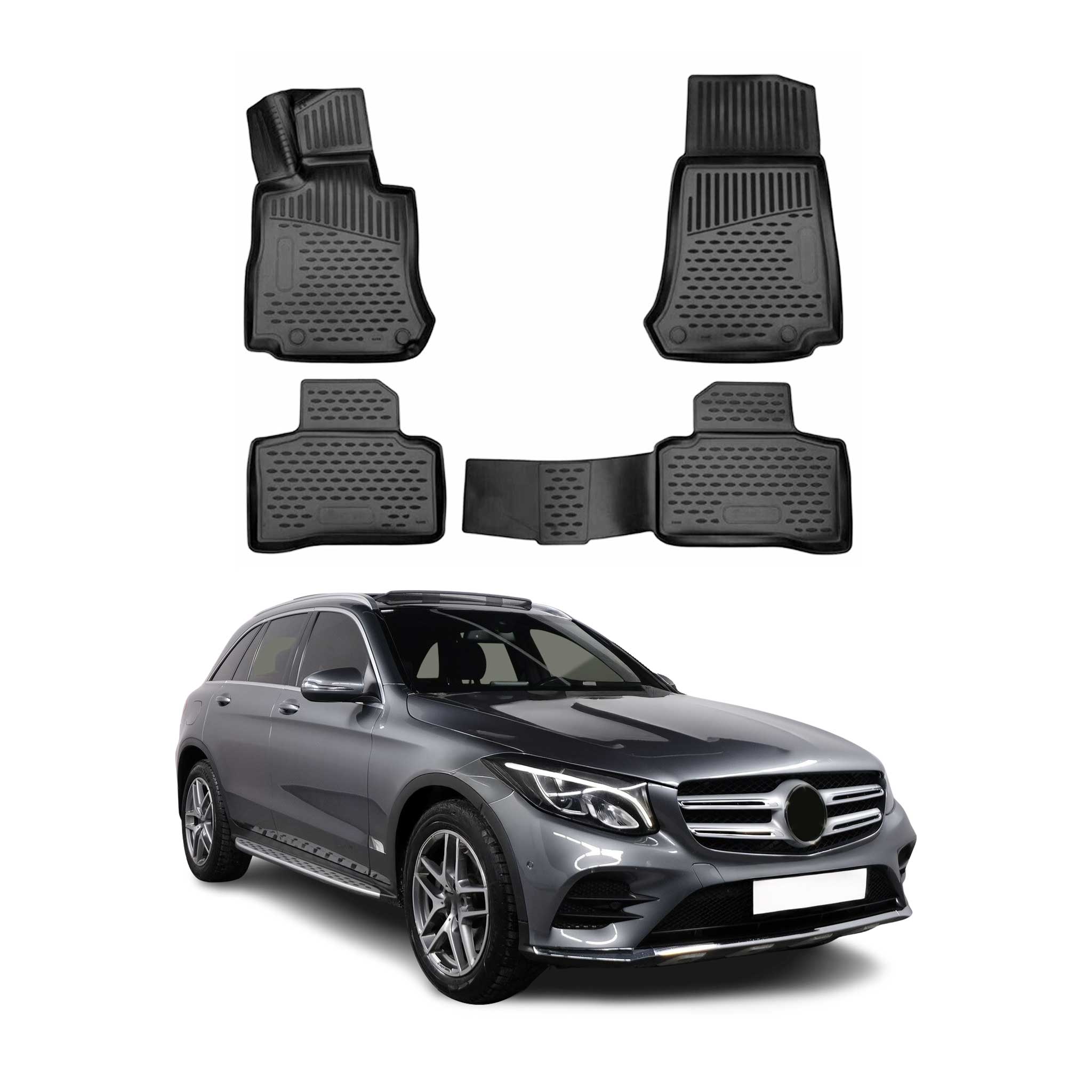 OMAC Alfombrillas De Coche para Mercedes GLC X253 C253 2015-2022 Negro TPE 4Pza